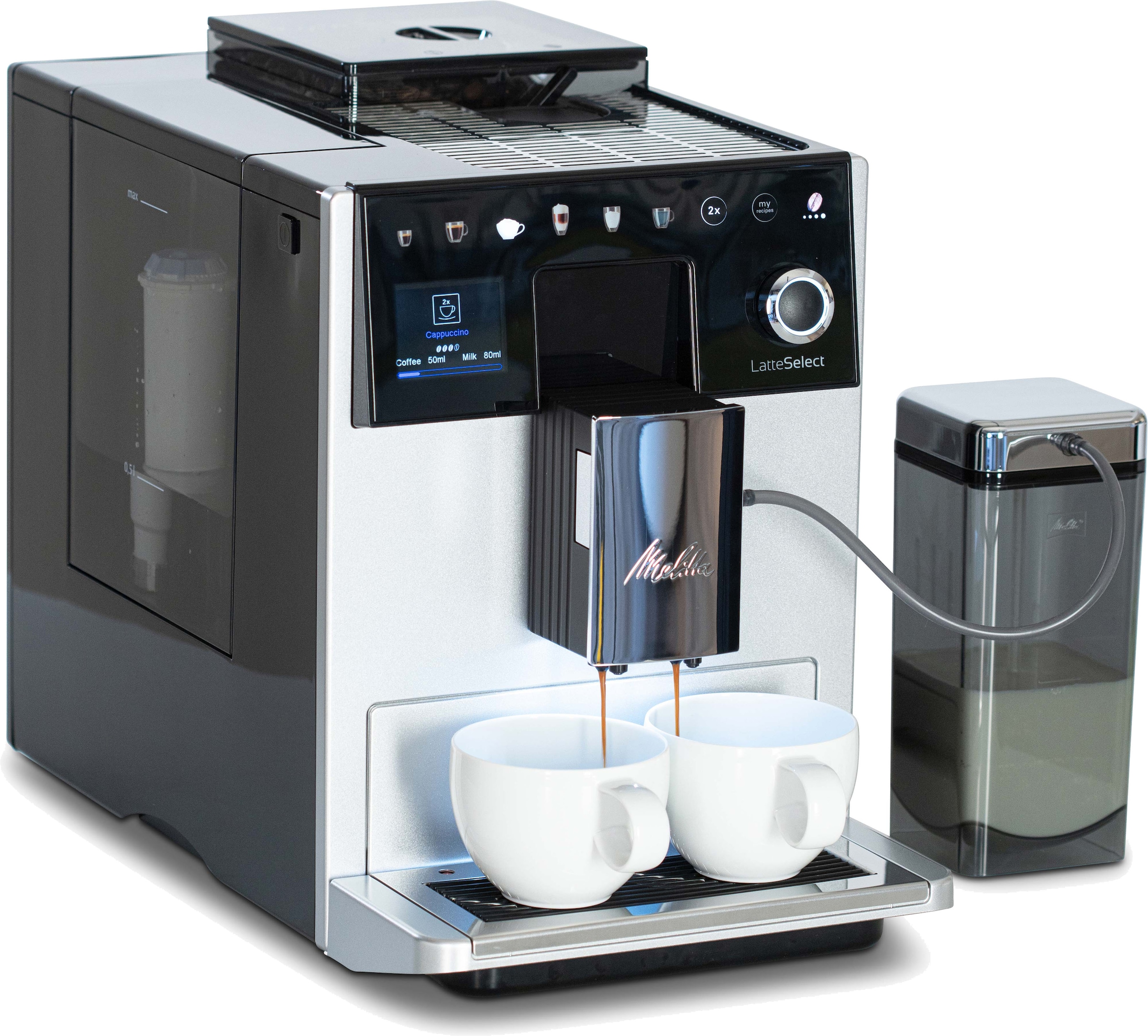 Melitta Kaffeevollautomat »CI Touch® Latte 3 Benutzerprofile, Mahlwerk Kaffeekreationen 6 XXL mit flüsterleises 12 Garantie 630-201«, Jahren F Select 