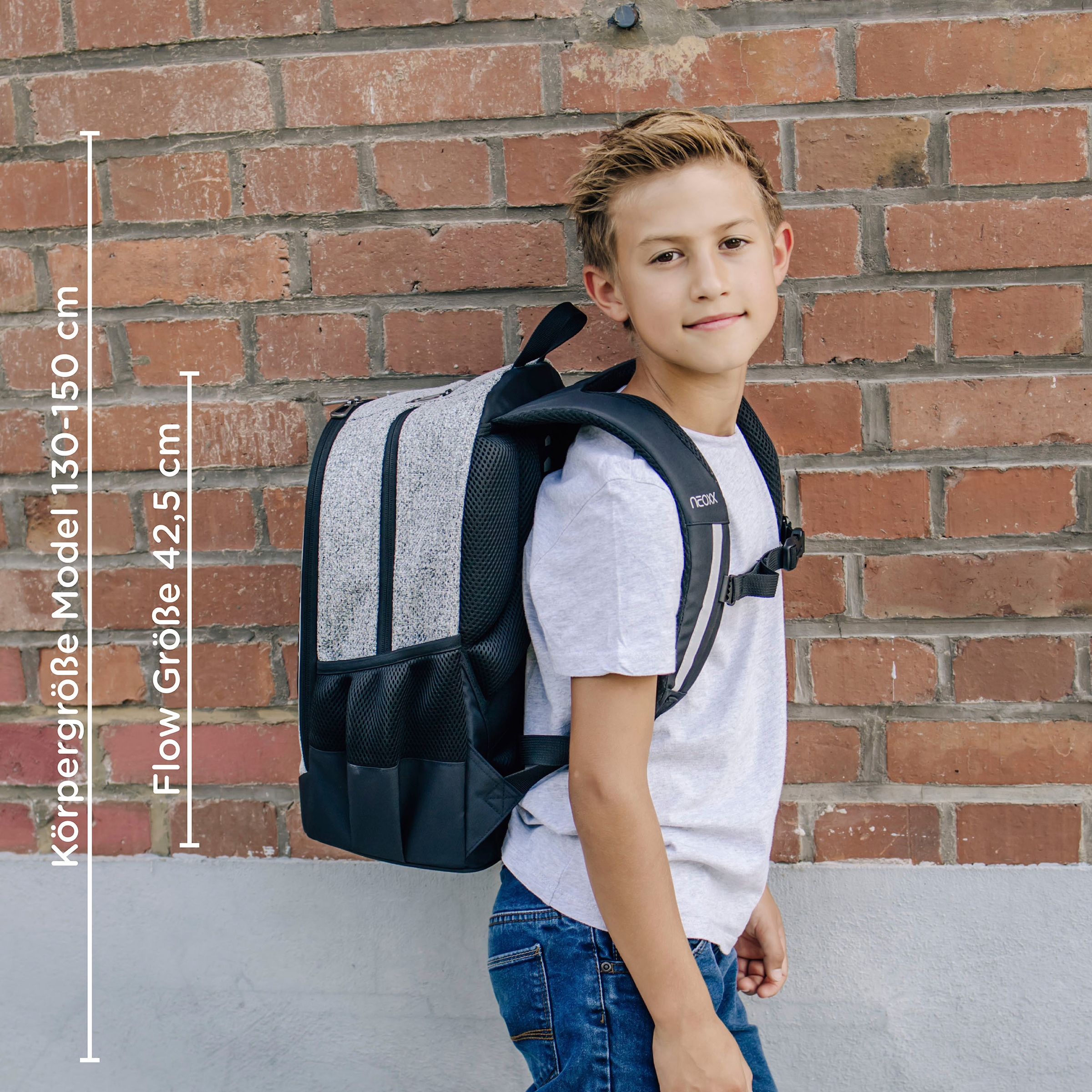 neoxx Schulrucksack »Flow, Wool the World«, teilweise aus recyceltem Material