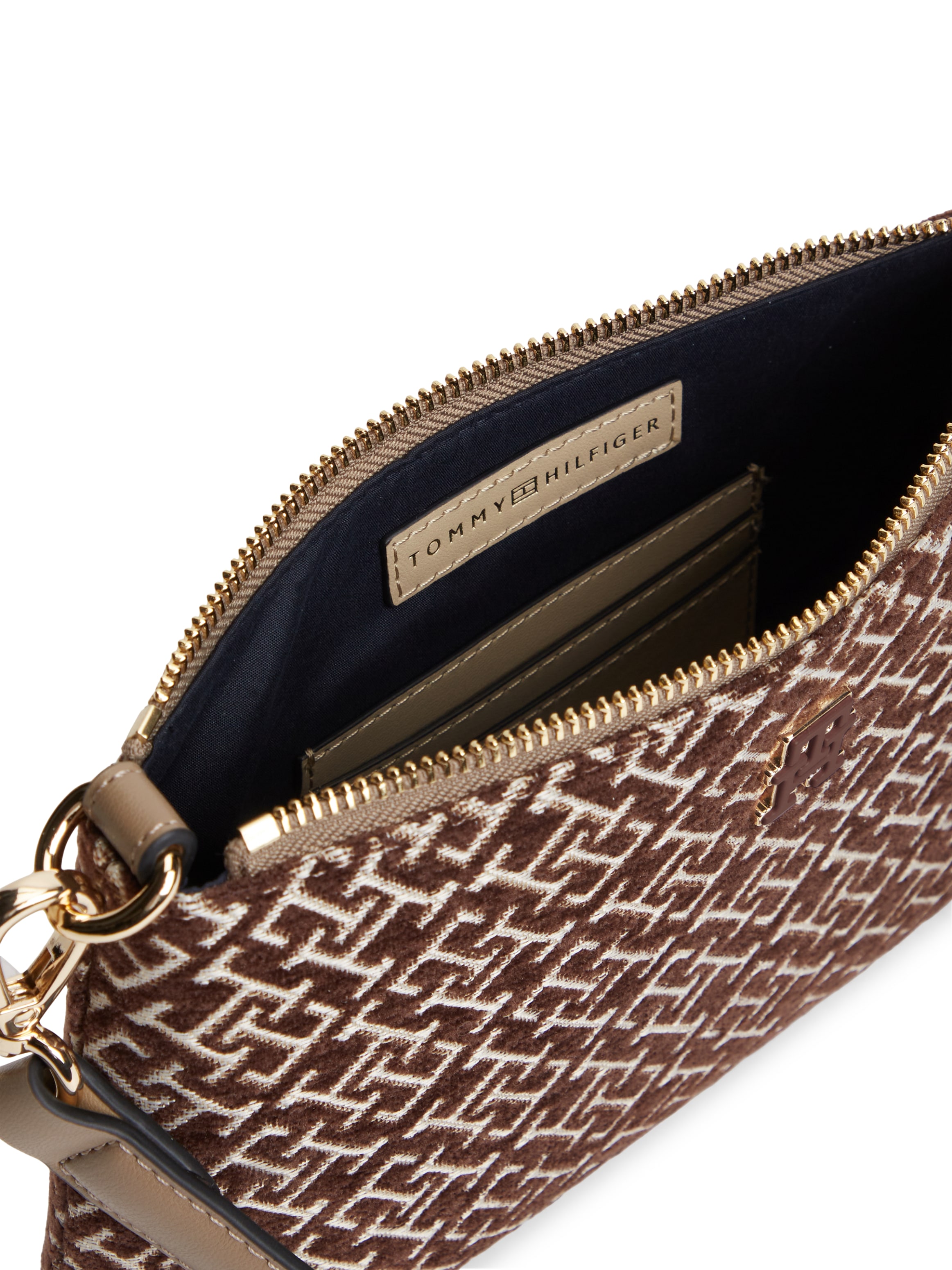 Tommy Hilfiger Schultertasche »TH JACQUARD MINI SHOULDER BAG« Damen Handtasche, Clutch mit edler TH-Logostickerei