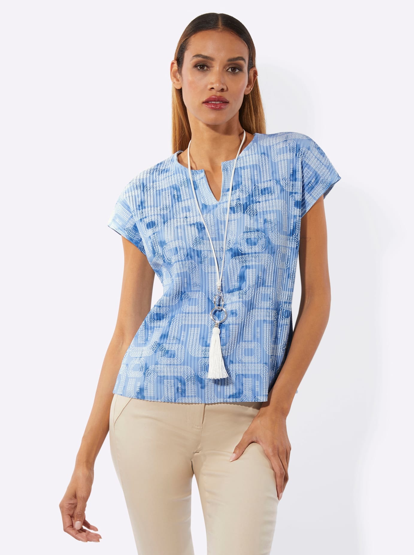 creation L Kurzarmshirt »Plissee-Shirt« 1 tlg.