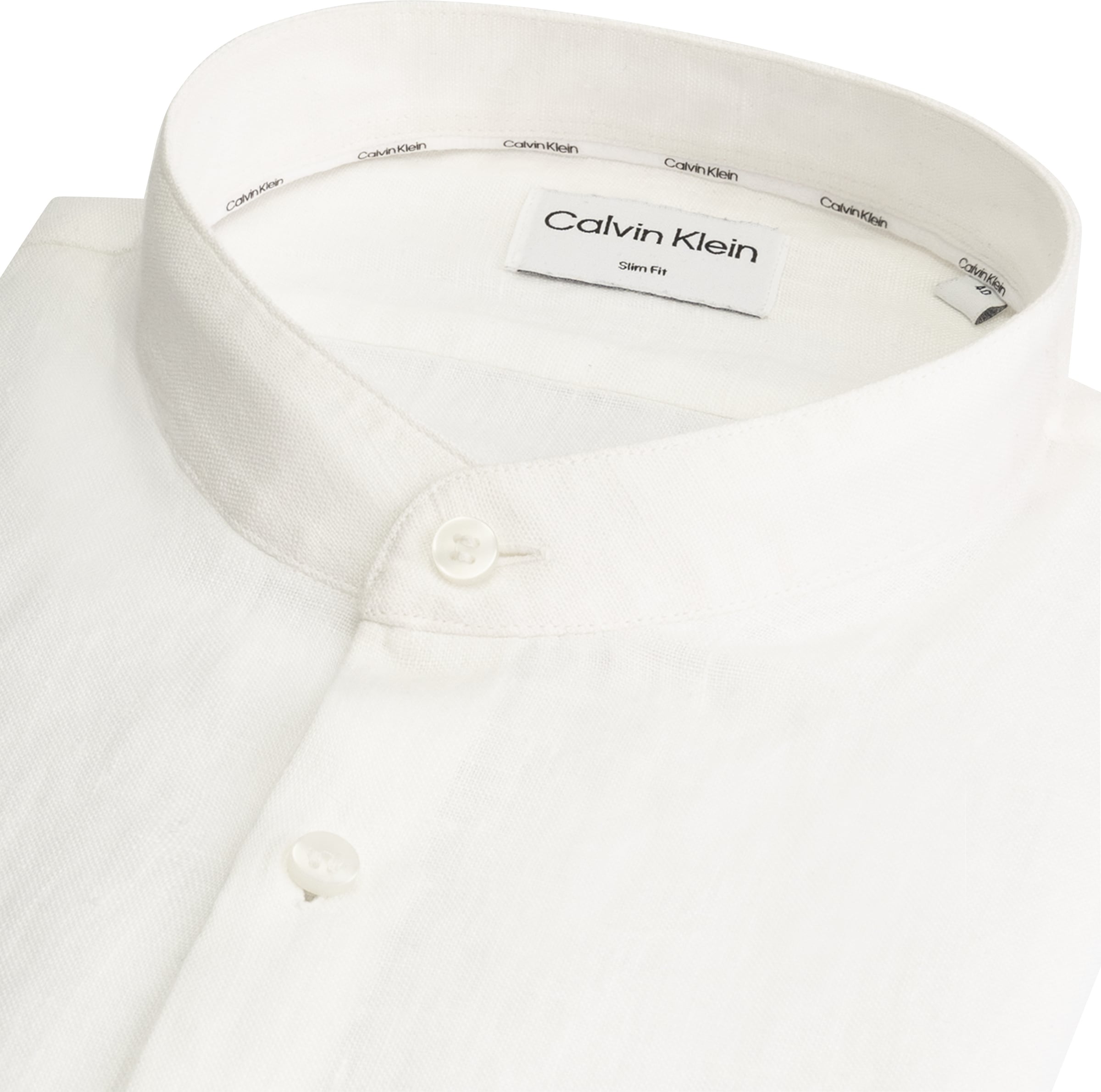 Calvin Klein Leinenhemd »LINEN STANDUP COLLAR SLIM SHIRT« in Unifarbe