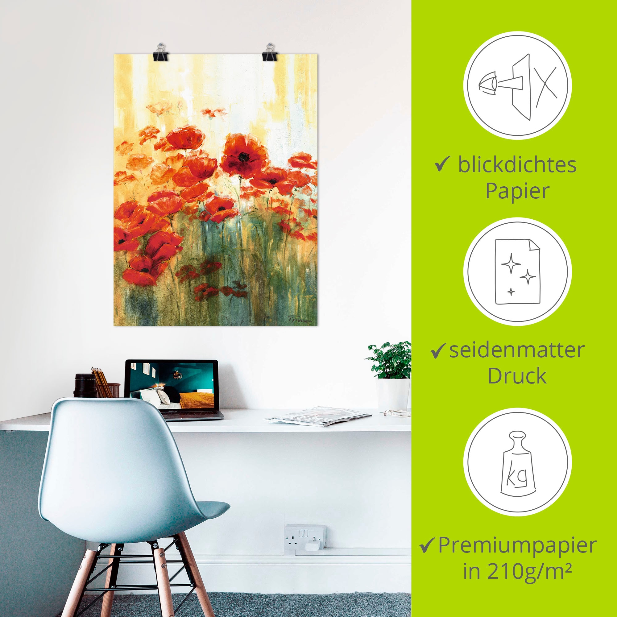 Artland Poster »Mohnwiese« Blumen 1 Stk. tlg. ohne Rahmen