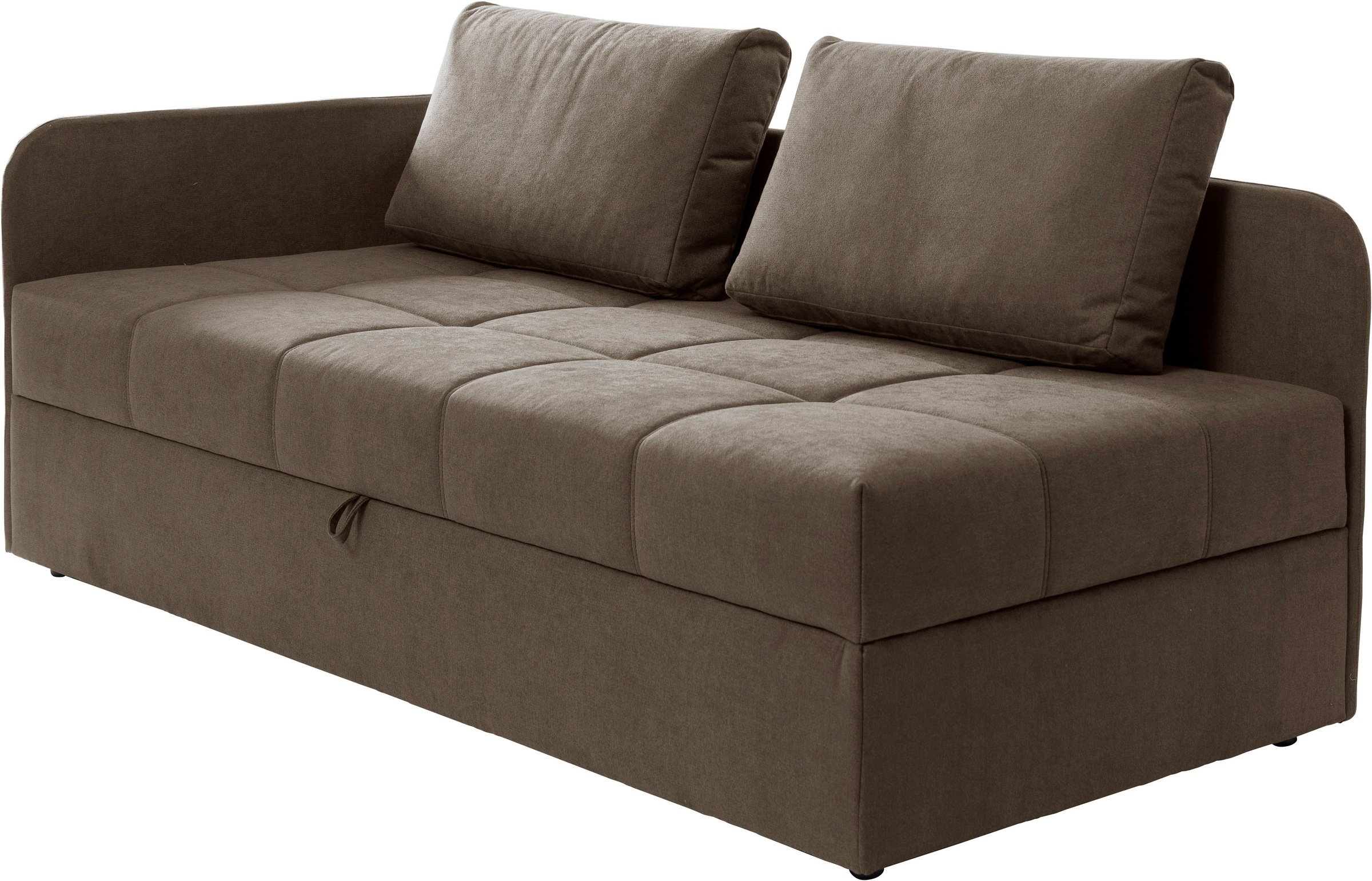 alina Schlafsofa »Marla« inkl. Stauraum & 2 Rückenkissen, Armlehne wahlweise links oder rechts