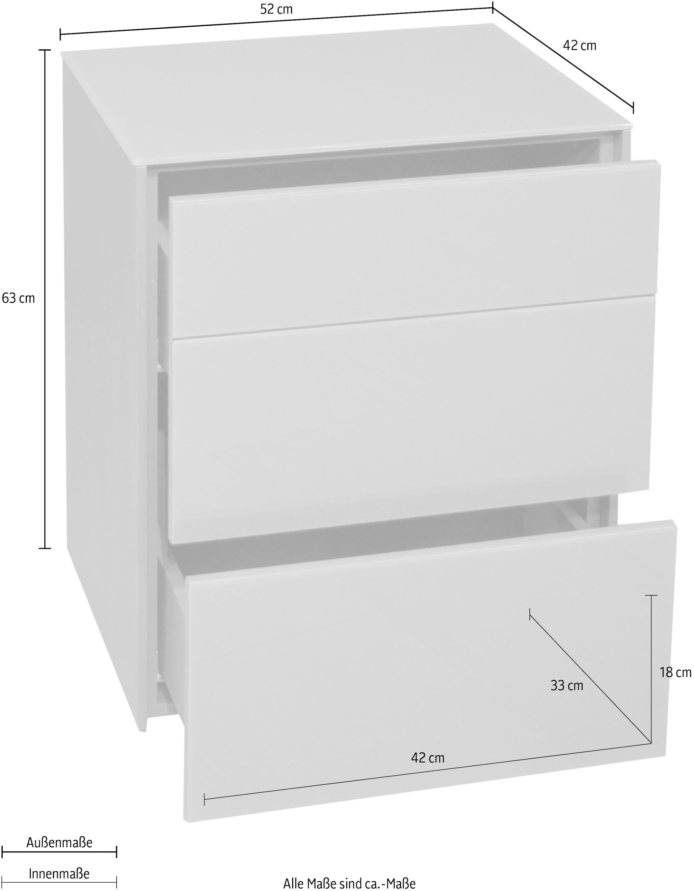 Mäusbacher Kommode »Imola TOPSELLER!«, (OTTOs Choice), Mäusbacher Kommode, mit Glasfront und Glasoberplatte, 2 Schubladen