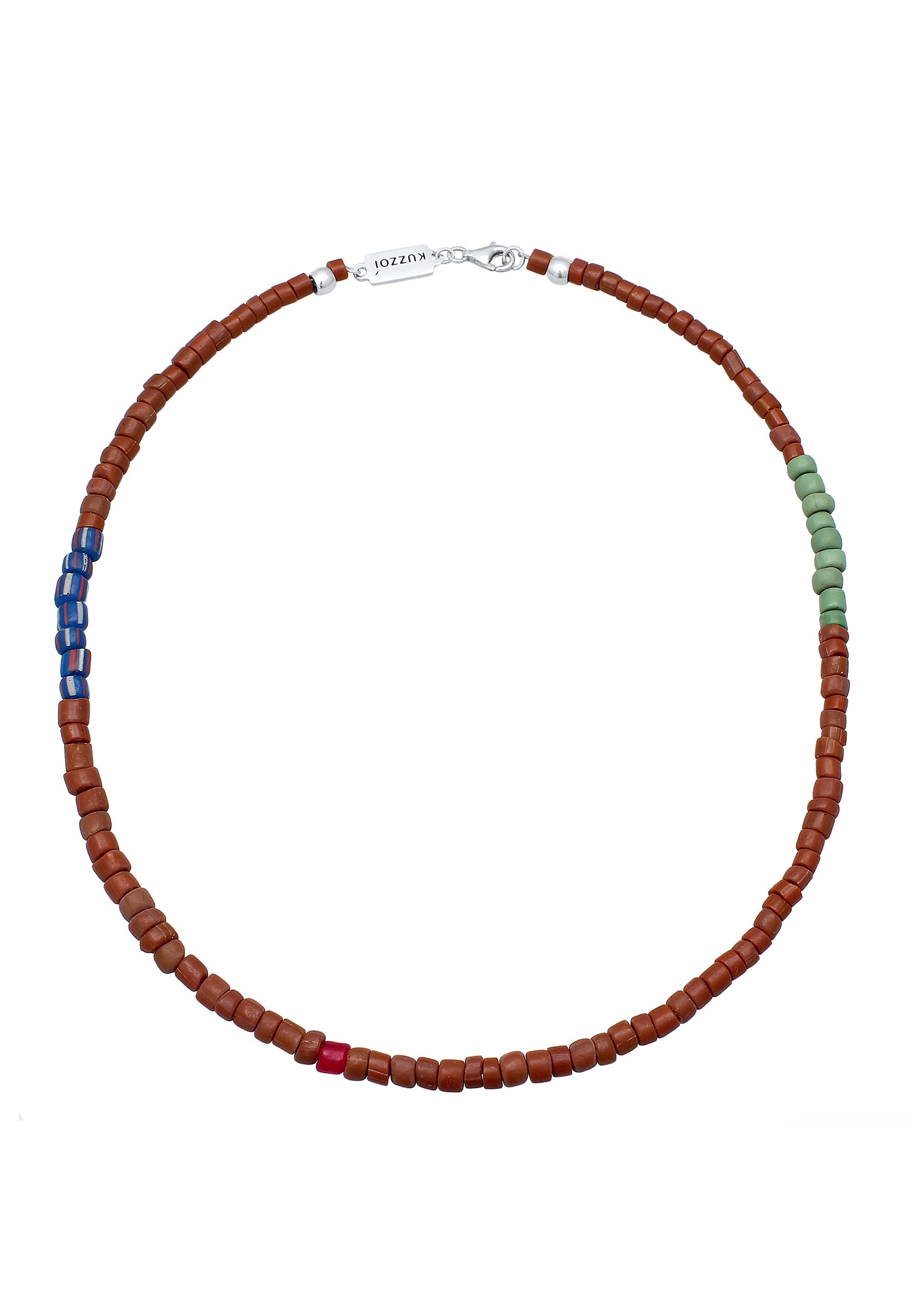 Kuzzoi Silberkette »Halskette Glas Beads Urban Style 925 Silber«