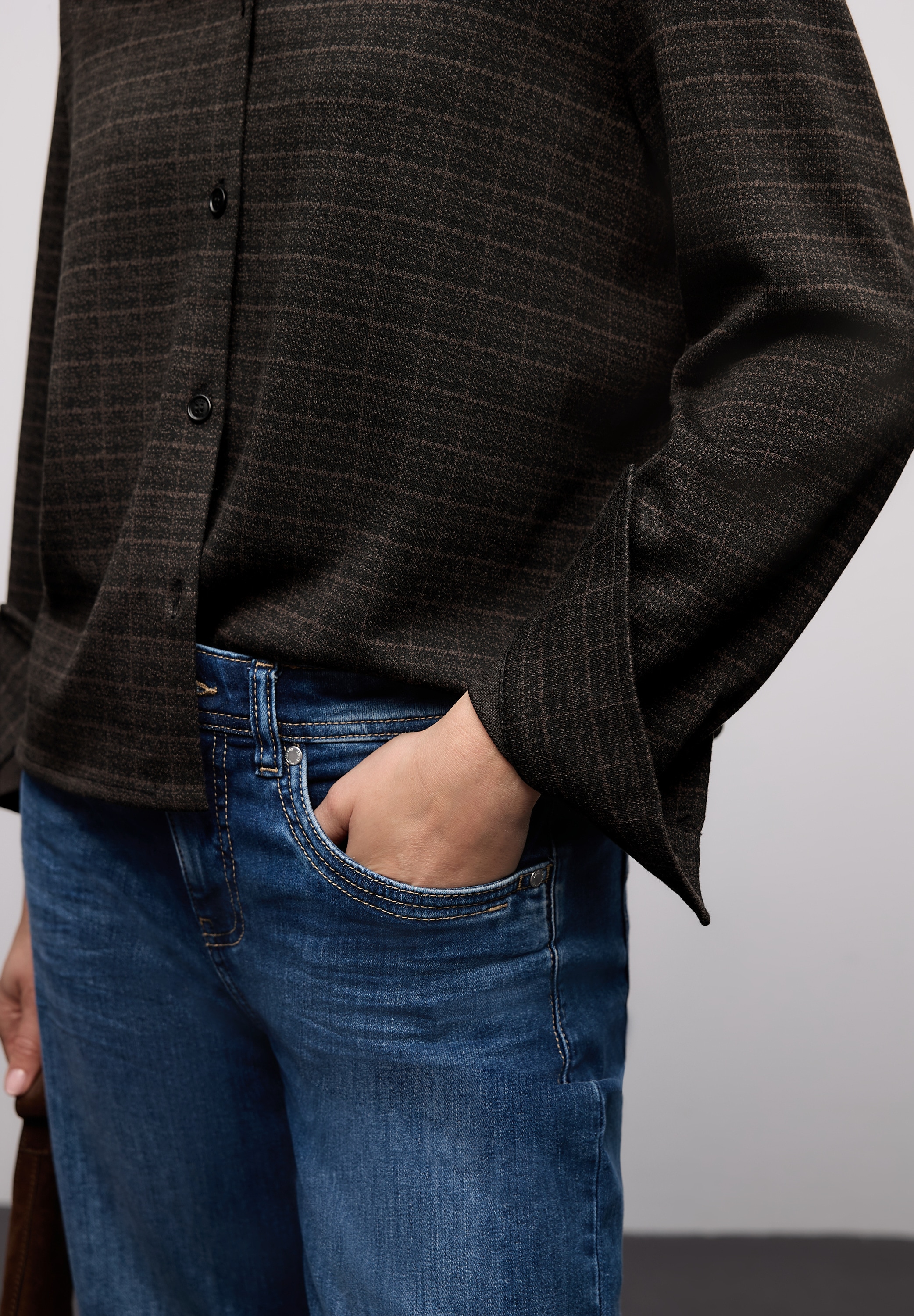 STREET ONE Hemdbluse mit Karo-Muster