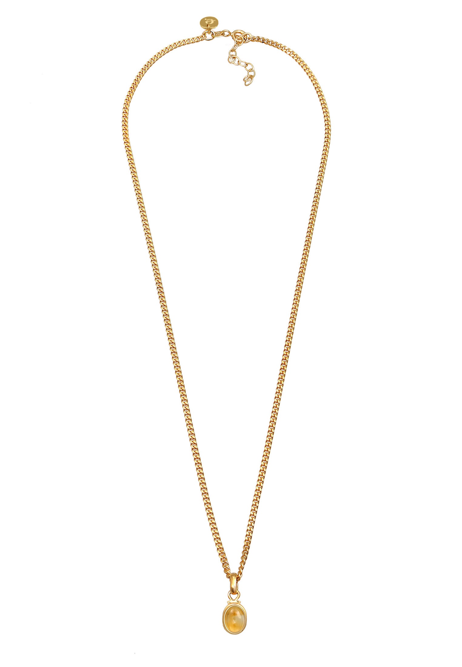 Elli Premium Silberkette »Halskette Citrine Oval Cabochon Klassik 925 Silber«