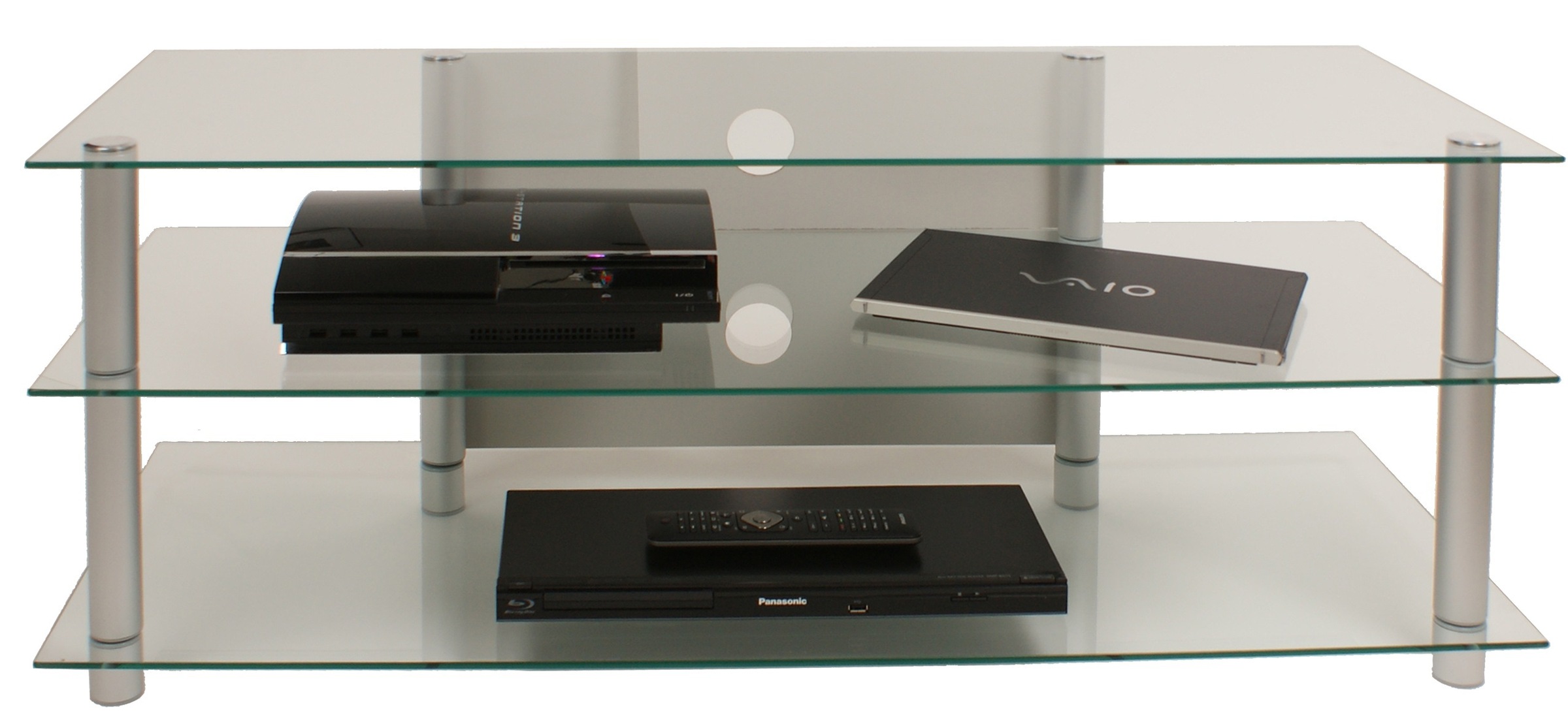 VCM Wohnzimmertisch »TV Möbel Sideboard Fernseh Rack Alu Glas Zumbo«