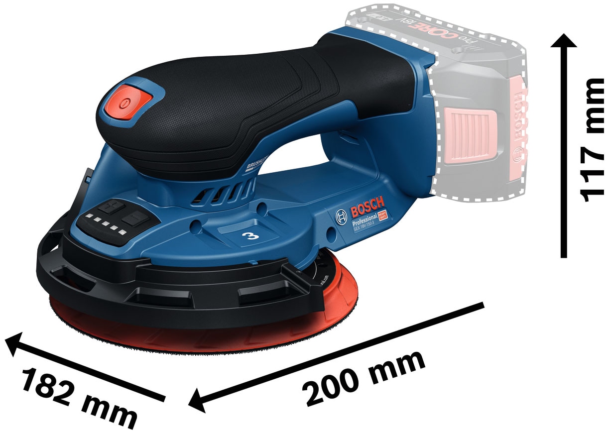 Bosch Professional Akku-Exzenterschleifer »»GEX 18V-150-3 solo«« in L-BOXX 162, ohne Akku, ohne Ladegerät