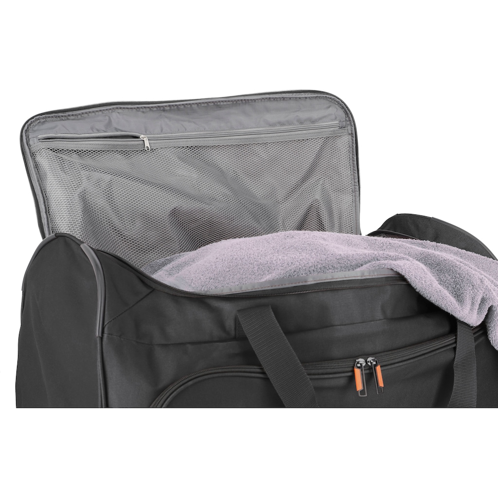 travelite Reisetasche »Basics Fresh, 71 cm, schwarz«, Duffle Bag Reisegepäck Reisebag mit Rollen