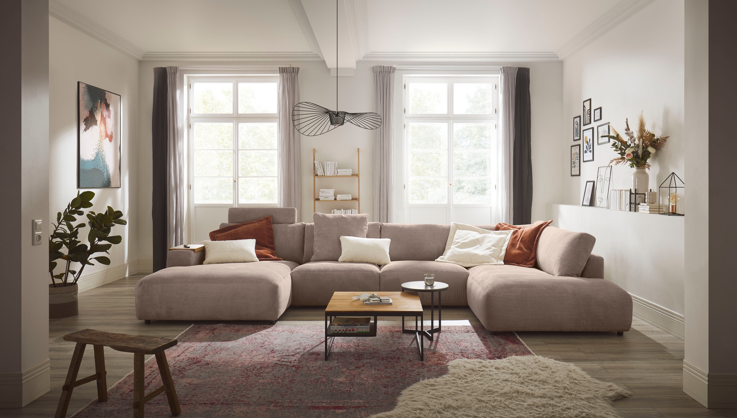 Musterring Wohnlandschaft »Lucia U-Form«, Verschiedene Farben, inkl. Kopfstütze, Gesamtbreite 434 cm
