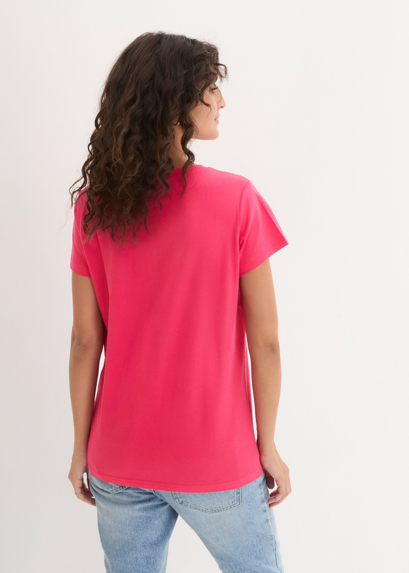 bonprix T-Shirt »Rundhals-Shirt, Kurzarm (5er Pack)« Packung, 5 Rundhals-Ausschnitt, mit kurzem Arm