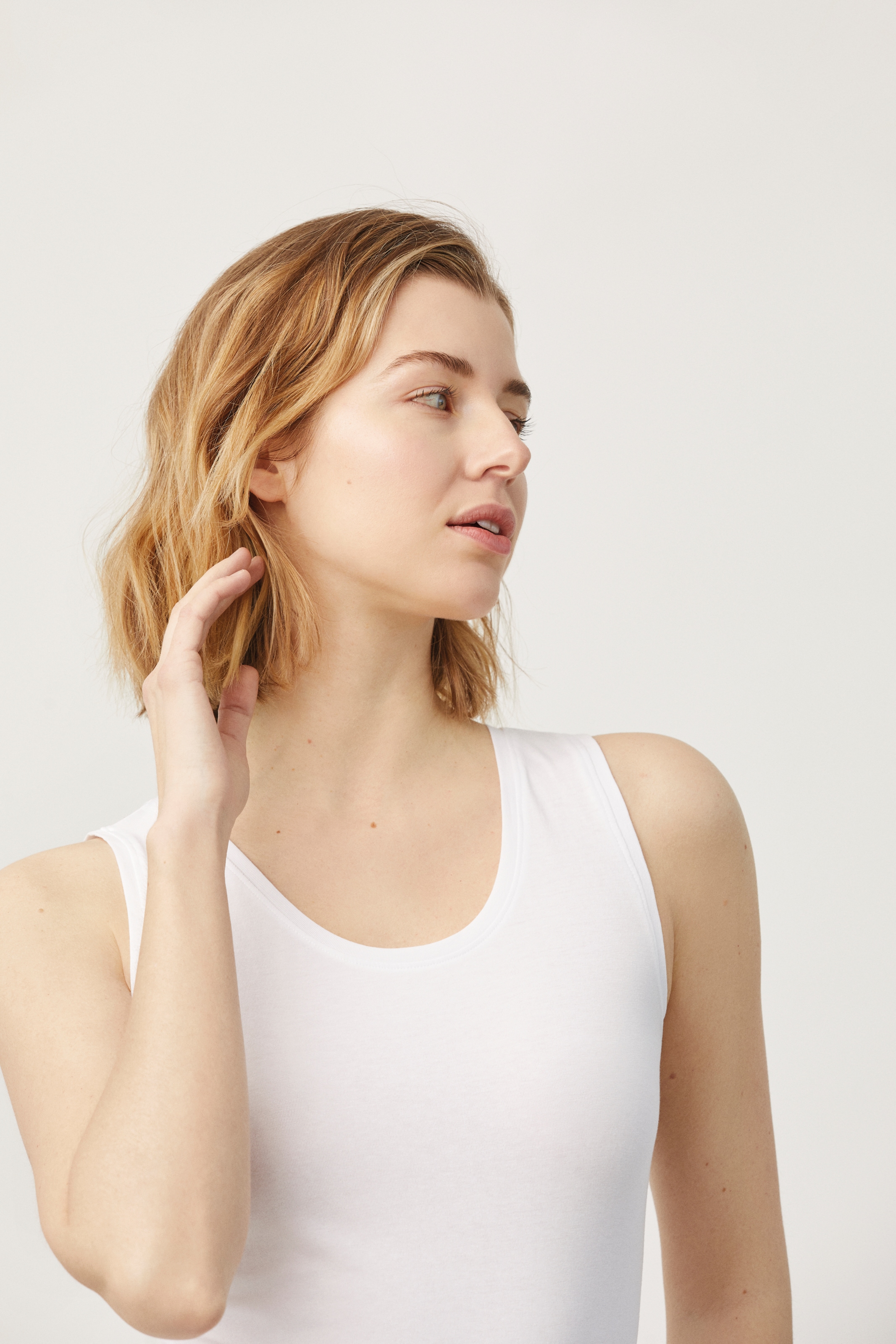 YSABEL MORA Tanktop 3er Pack,  breite Träger, weich, elastisch, Baumwollmix