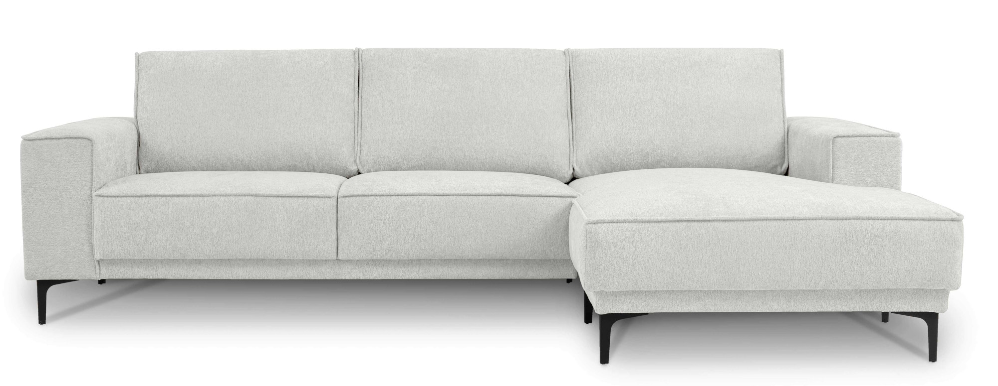 OTTO home Ecksofa »OLAND Struktur L-Form, B: 280 cm, Skandi-Design« L-Form, 280 cm, Wellenunterfederung, Skandi-Design, Metallfüße