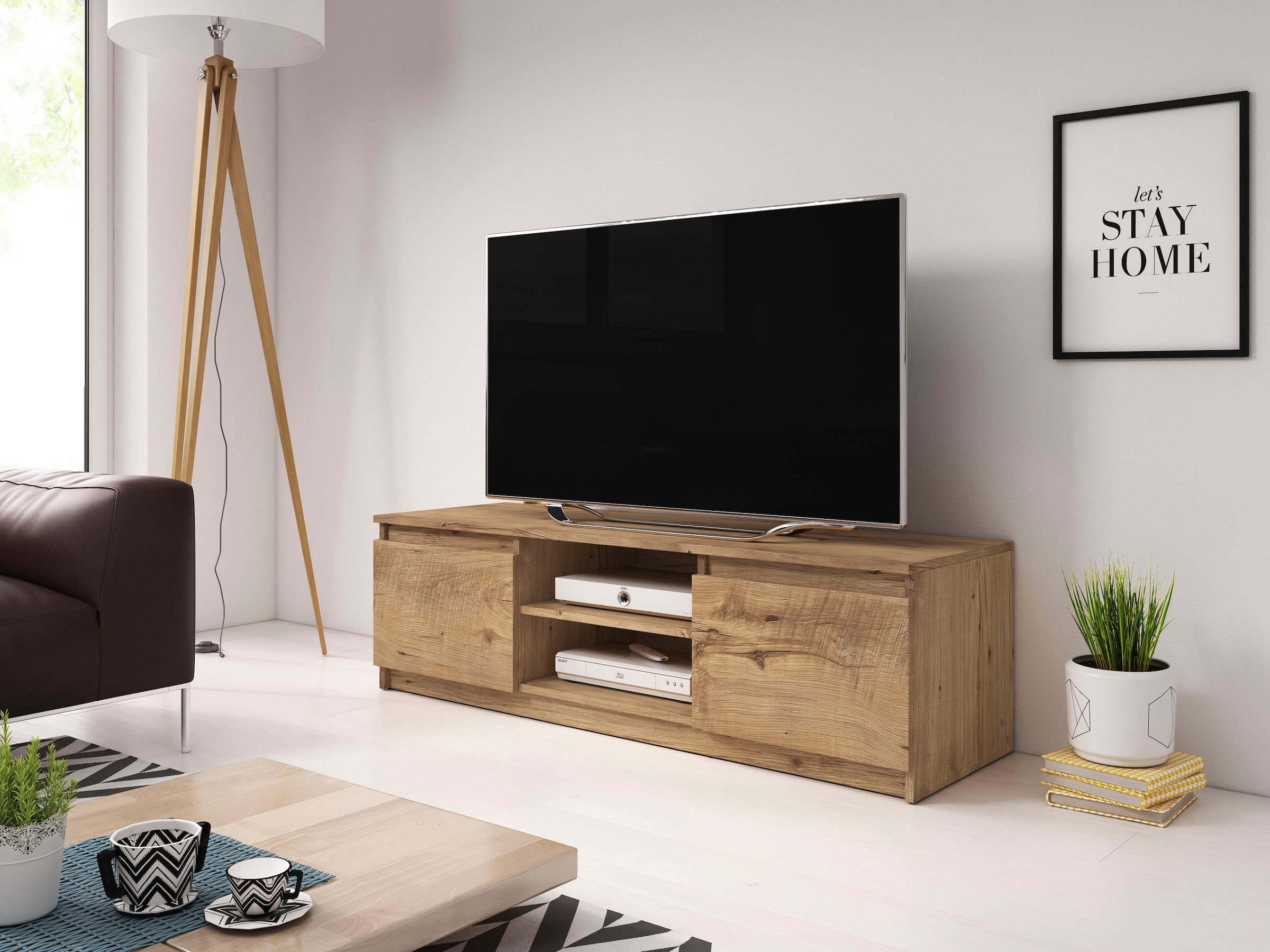 INOSIGN Lowboard »DINGO«, zeitloser TV-Schrank, TV-Board Breite 120 cm, grifflose Fernsehschrank