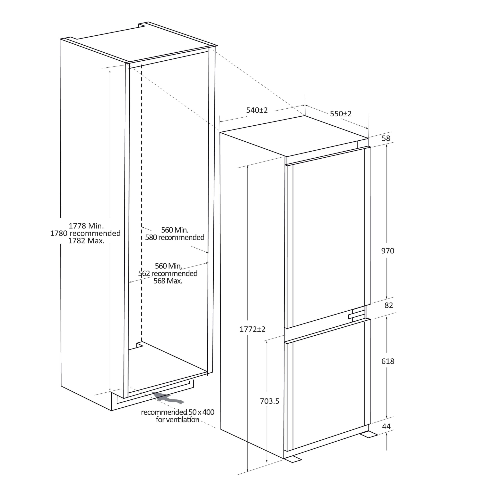 Haier Einbaukühlgefrierkombination Titanium Series 6 »HBW7518BT« 177,2 cm hoch 54 cm breit mit Daylight-System