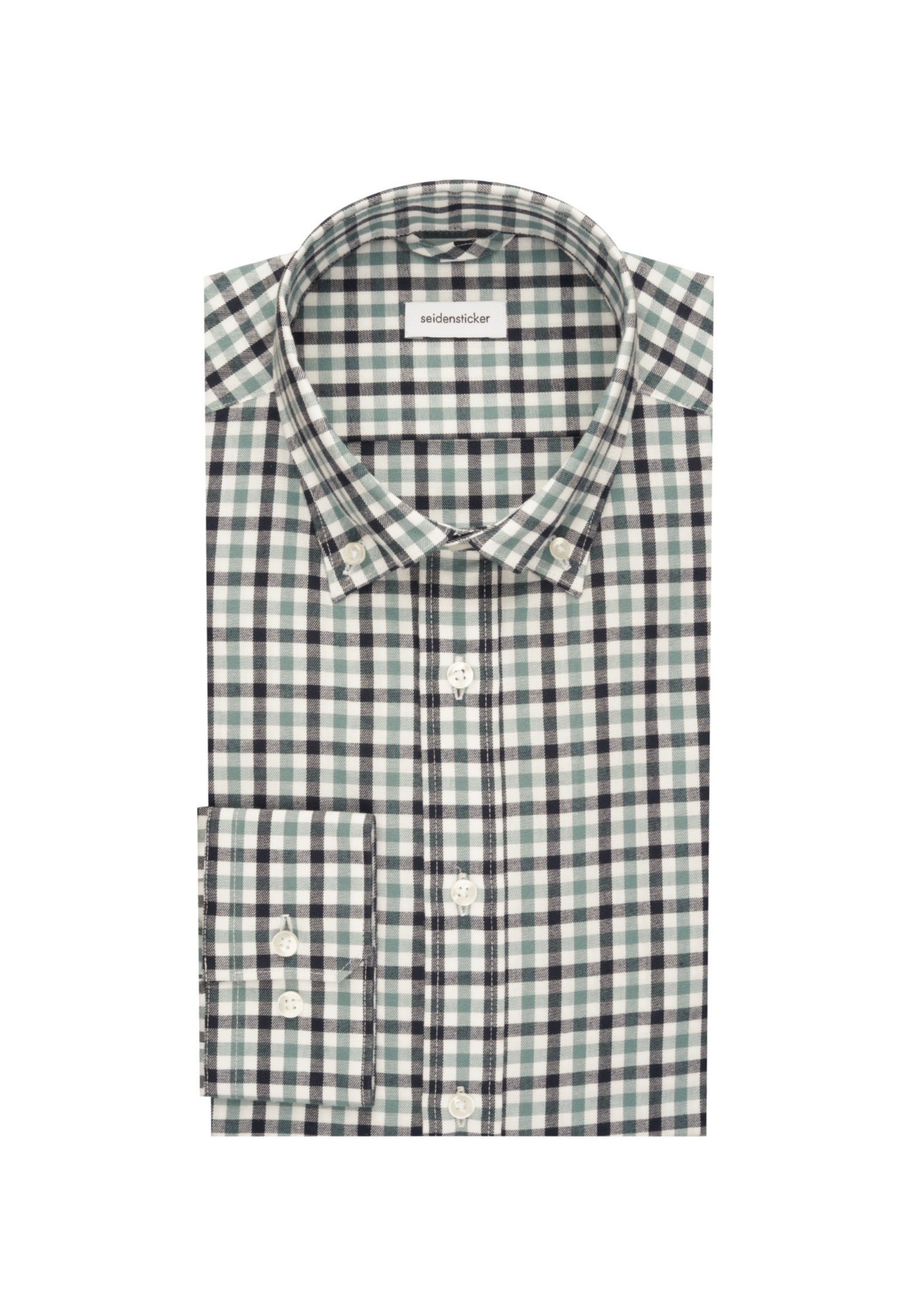 seidensticker Flanellhemd »Slim«, Slim Langarm Button-Down-Kragen Karo