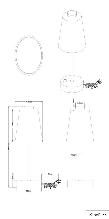 REALITY Leuchten LED Tischleuchte »Emmy«, 1 flammig, Leuchtmittel LED-Board | LED fest integriert, LED Tischlampe mit Touchdimmer und alabasterfarbigem Glas