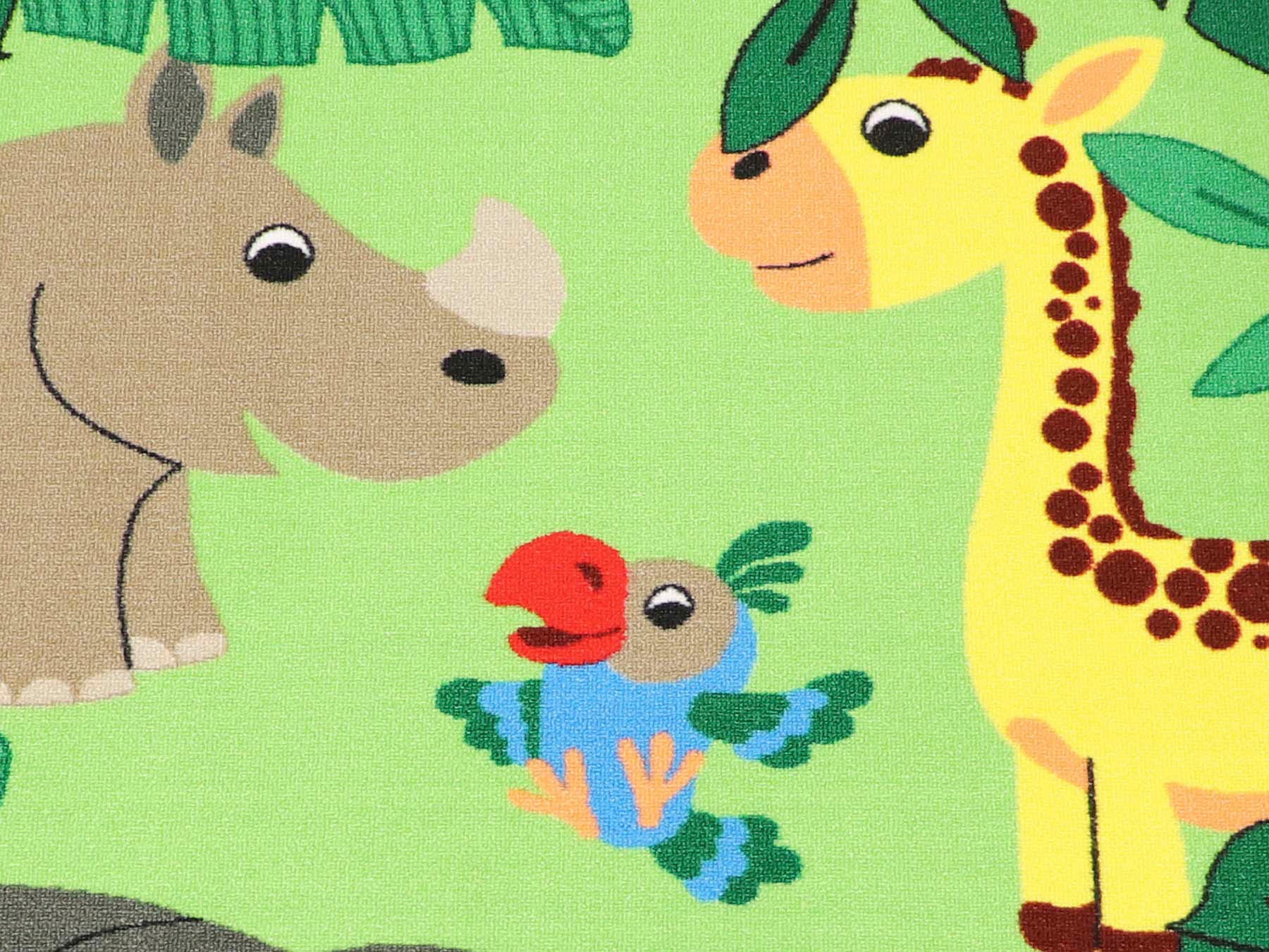 Primaflor-Ideen in Textil Kinderteppich »JUNGLE, Made in Belgium«, rechteckig, 5 mm Höhe, Motiv Dschungel Tiere, Kinderzimmer