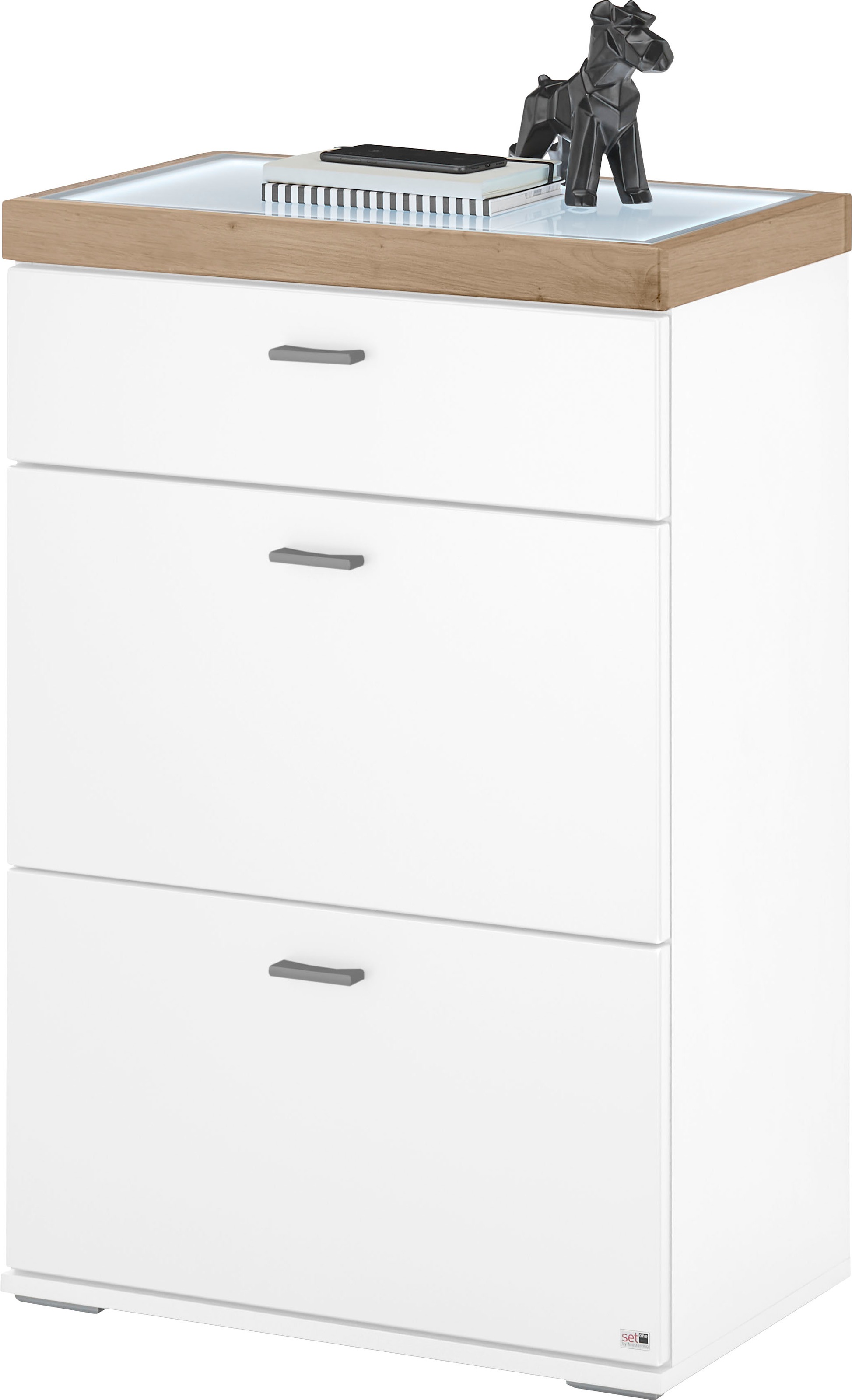 set one by Musterring Sideboard »Lancaster Dielen«, inklusive LED-Beleuchtung, in 2 Farben erhältlich, B 61 x H 104 cm