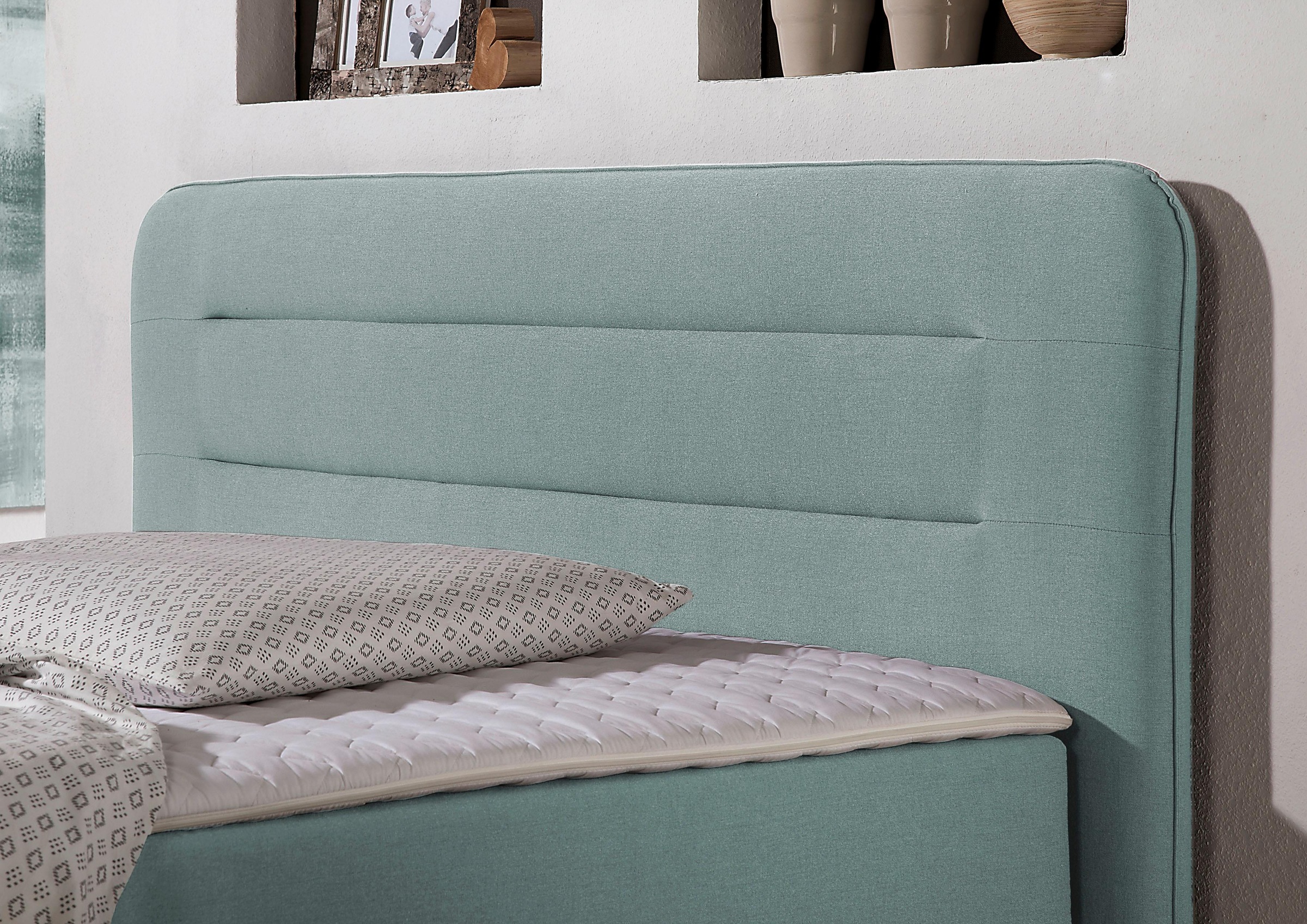 Home affaire Boxspringbett »Manchester«, 5 Breiten, 3 Ausführungen, 2 Härtegraden, Topper, Steppung