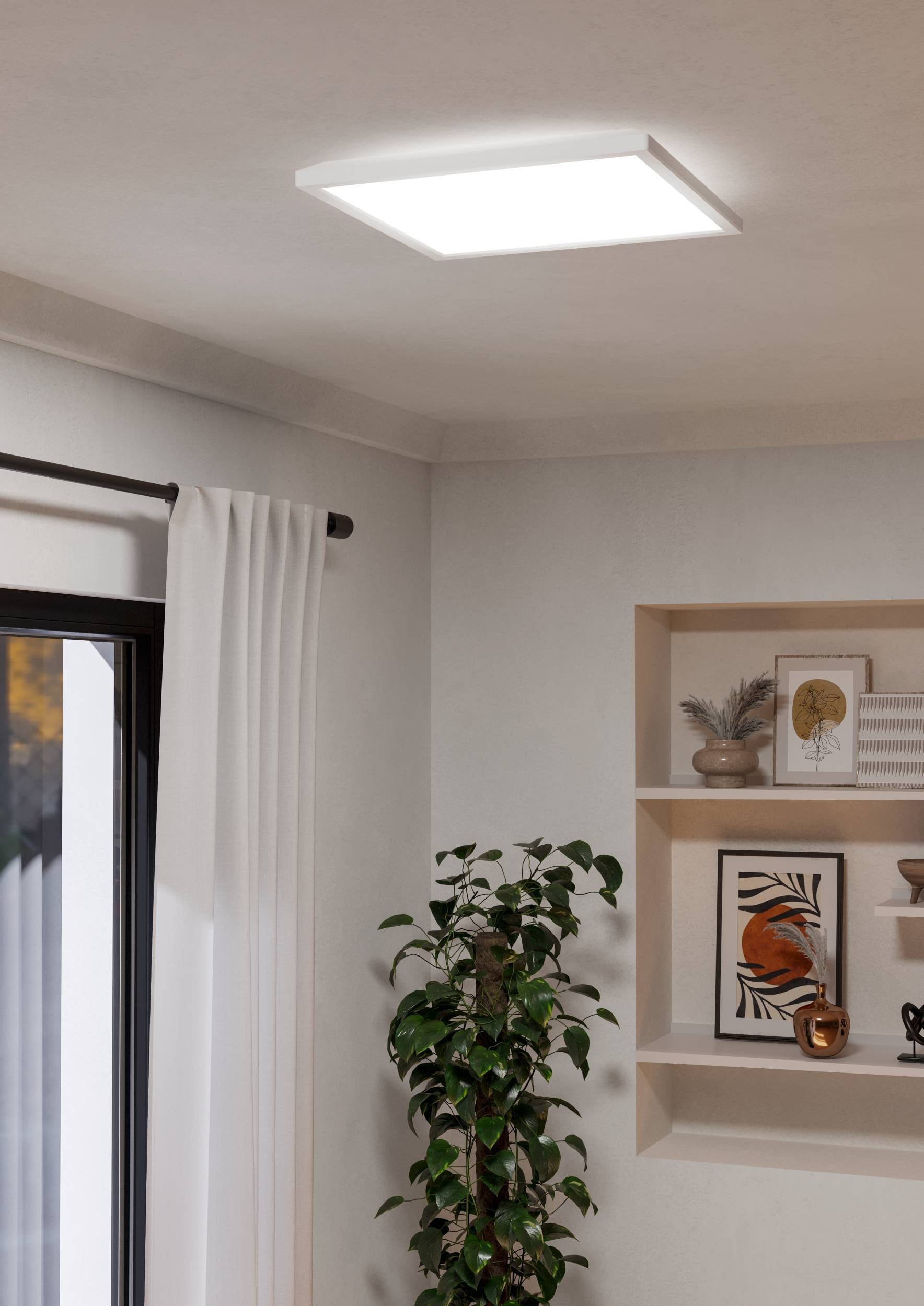 EGLO Deckenleuchte »Rovito-R Deckenlampe, Deckenbeleuchtung, Badlampe, Kunststoff, IP44« LED-Modul 1 Stk. Kaltweiß | Neutralweiß | Warmweiß Wand-/Deckenleuchte - L39 x B39 x H3 cm - weiß - 17,6W inkl.
