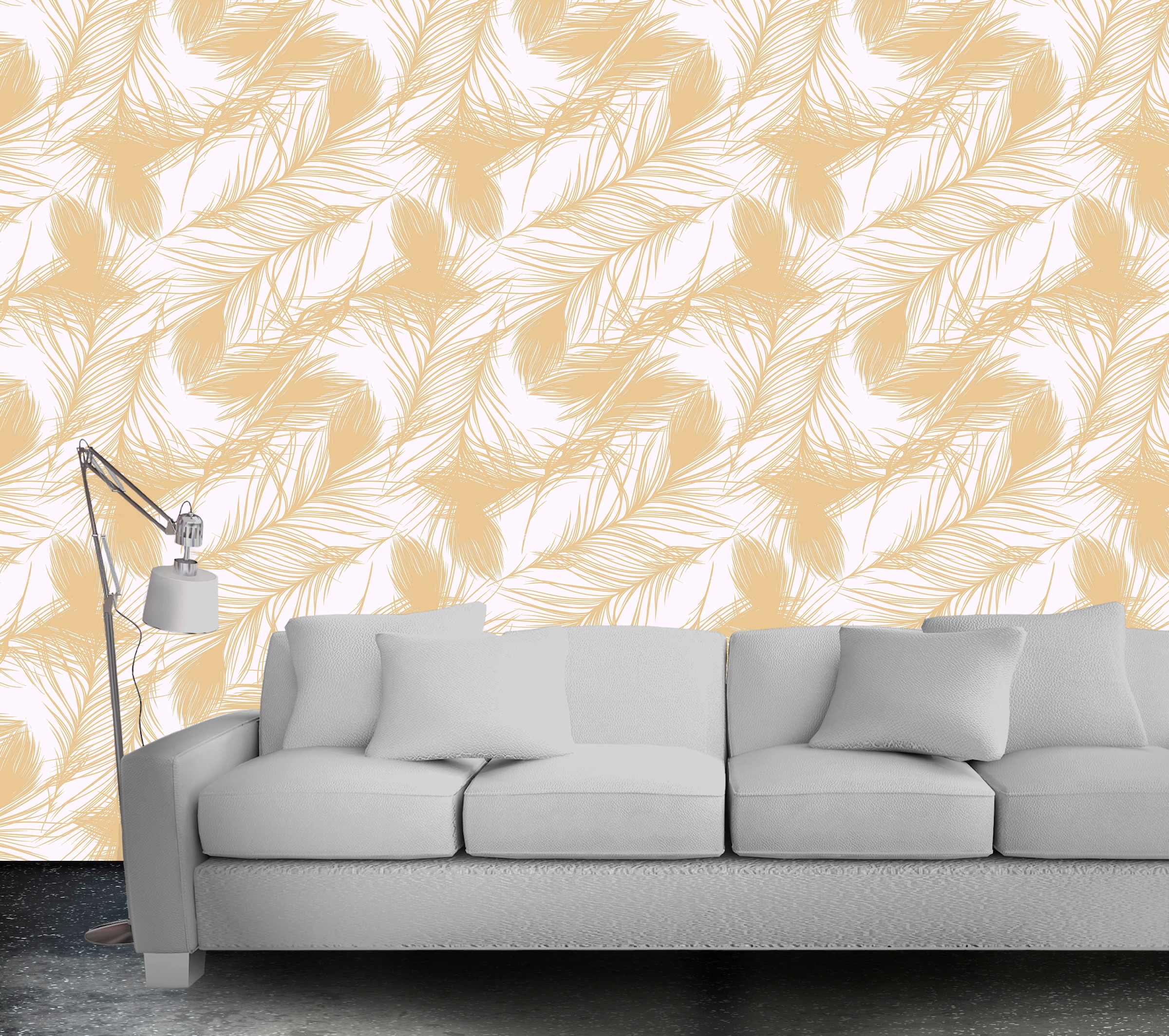 queence Vinyltapete »Ghioth«, bedruckt-Motiv-botanisch-floral-gemustert-natürlich, 90x250cm, selbstklebend, kinderleichte Anbringung, Sticker