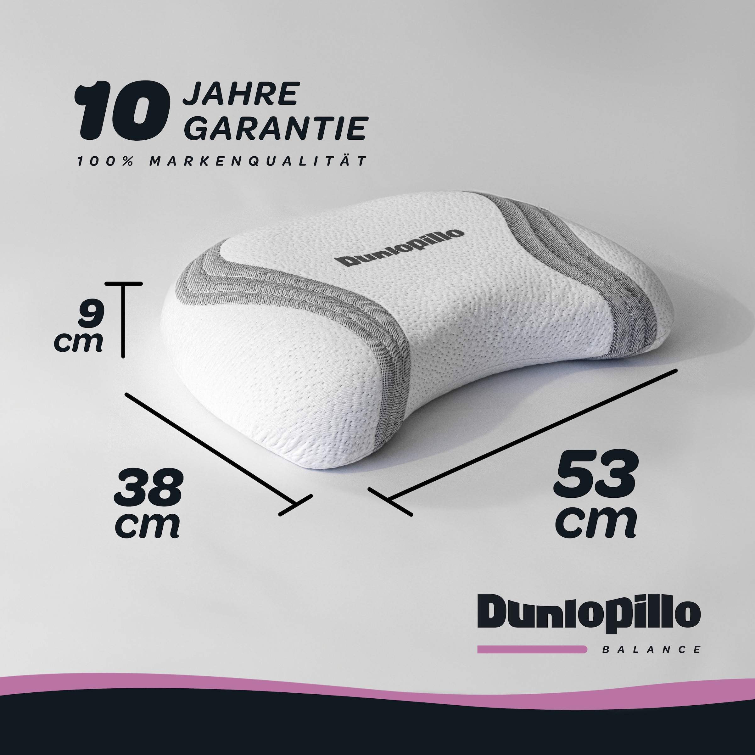 Dunlopillo Nackenstützkissen »Anti-Aging, NEUHEIT, Nackenstützkissen mit zwei Kernkomponenten« Füllung: Viskoschaum 1 Stk. tlg. in Größe 38 cm x 53cm x 9 cm