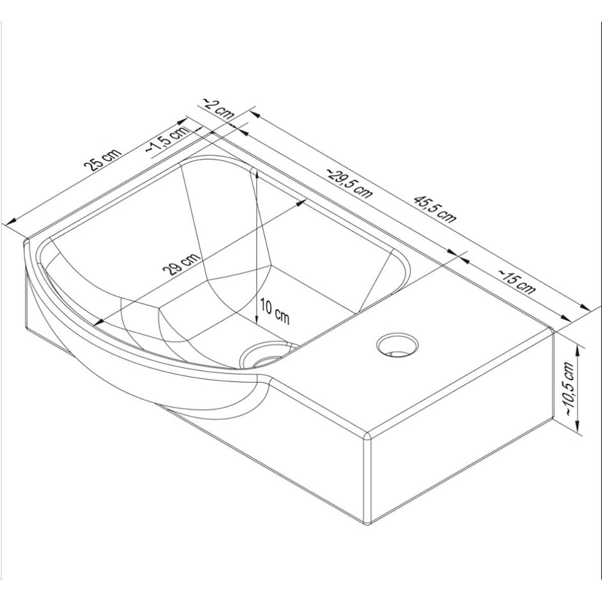 FACKELMANN Waschtisch »SBC« Set,  bestehend aus Becken und Unterbau, Breite ca. 45 cm