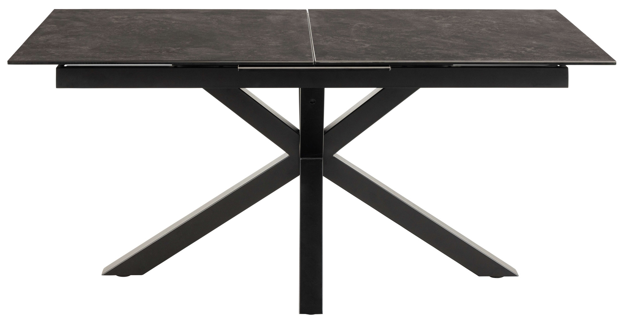 ACTONA GROUP Esstisch »Heaven, Rechteckig Tischplatte aus rauer Keramik, Kreuzfuß, ausziehbar« Kratzfest, wasserabweisend, Sitzplatz für 4-8 Personen, B: 168/210 cm