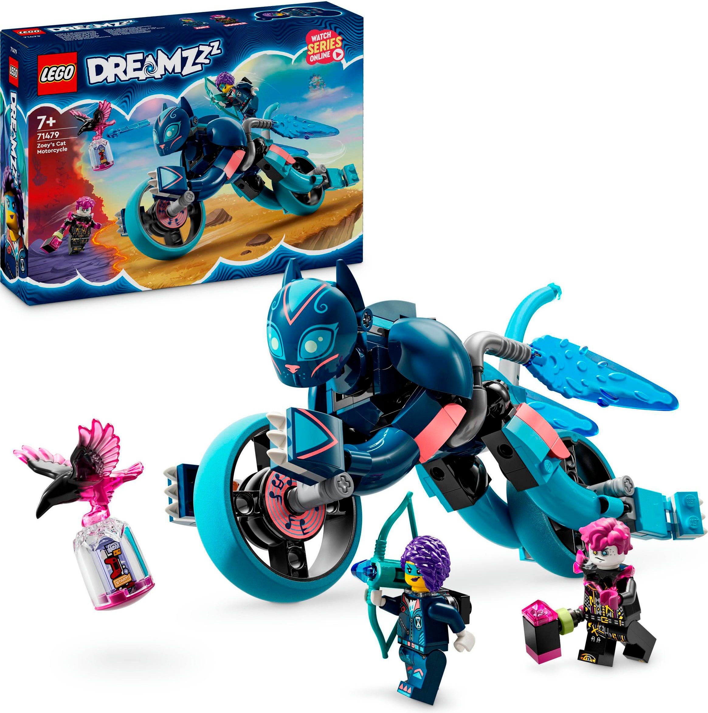 Konstruktionsspielsteine »Zoeys Katzenmotorrad (71479), LEGO DREAMZzz«, (226 St.),...