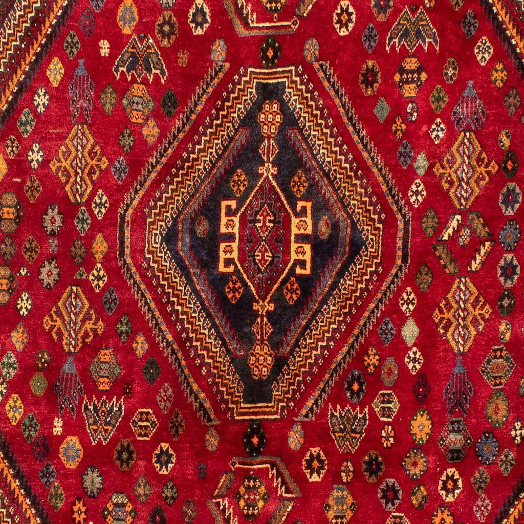 morgenland Wollteppich »Shiraz Medaillon Rosso scuro 272 x 190 cm«, rechteckig, Unikat mit Zertifikat