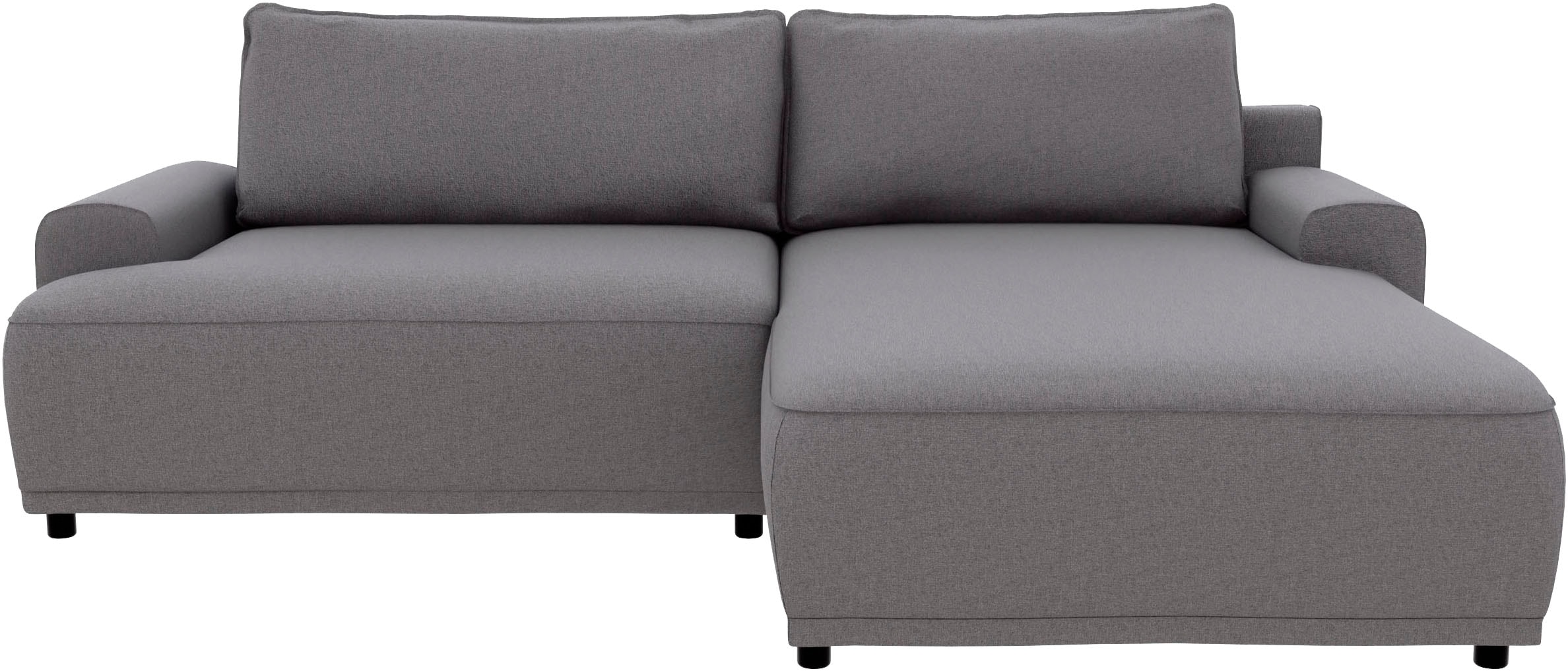 TRENDMANUFAKTUR Ecksofa »Fordon, Schlafsofa mit Bettkasten, Couch in L-Form, Breite 250 cm« in Struktur LUMOS, 3D-Effekt, anthrazit, Recamiere rechts