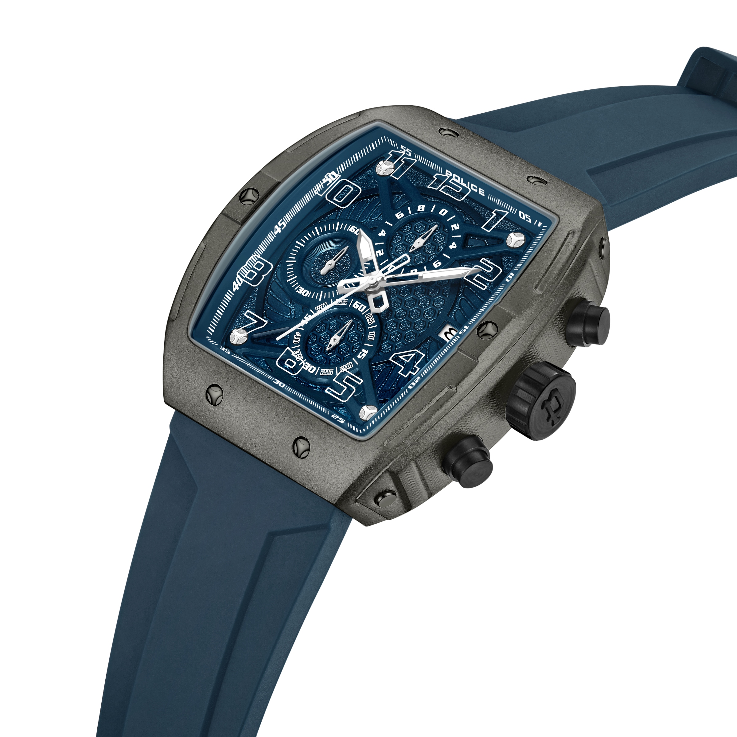 Police Chronograph »Coswig« Quarzuhr, Armbanduhr, Herrenuhr, Silikonarmband, analog, Tag