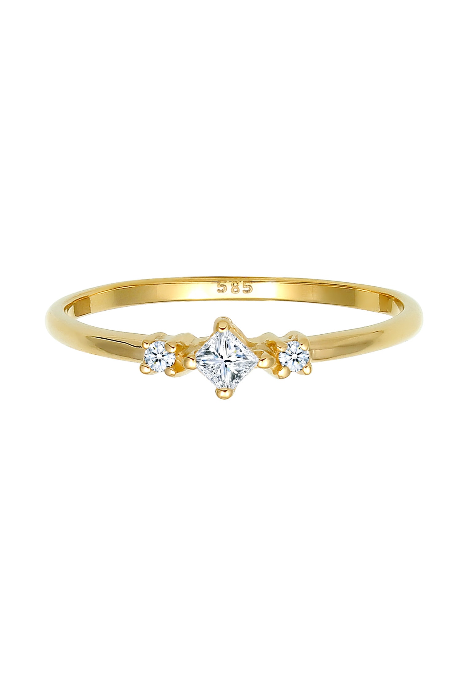 Elli DIAMONDS Verlobungsring »Ring Prinzessschliff Diamant (0.13 ct) 585 Gelbgold«