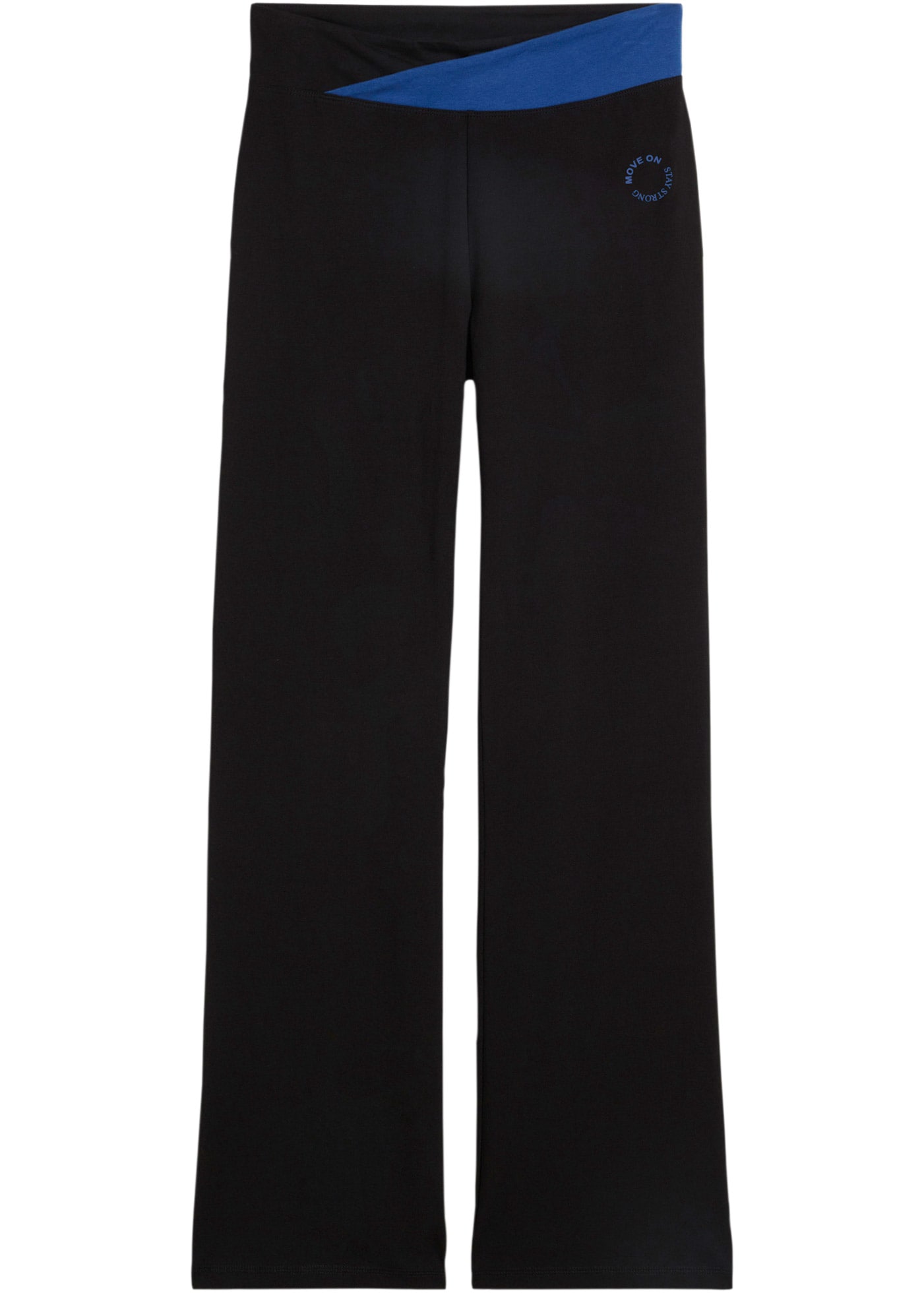 bonprix Sporthose  aus Baumwoll-Stretch, Bootcut, Slim fit, Kontrastdetail am Bund