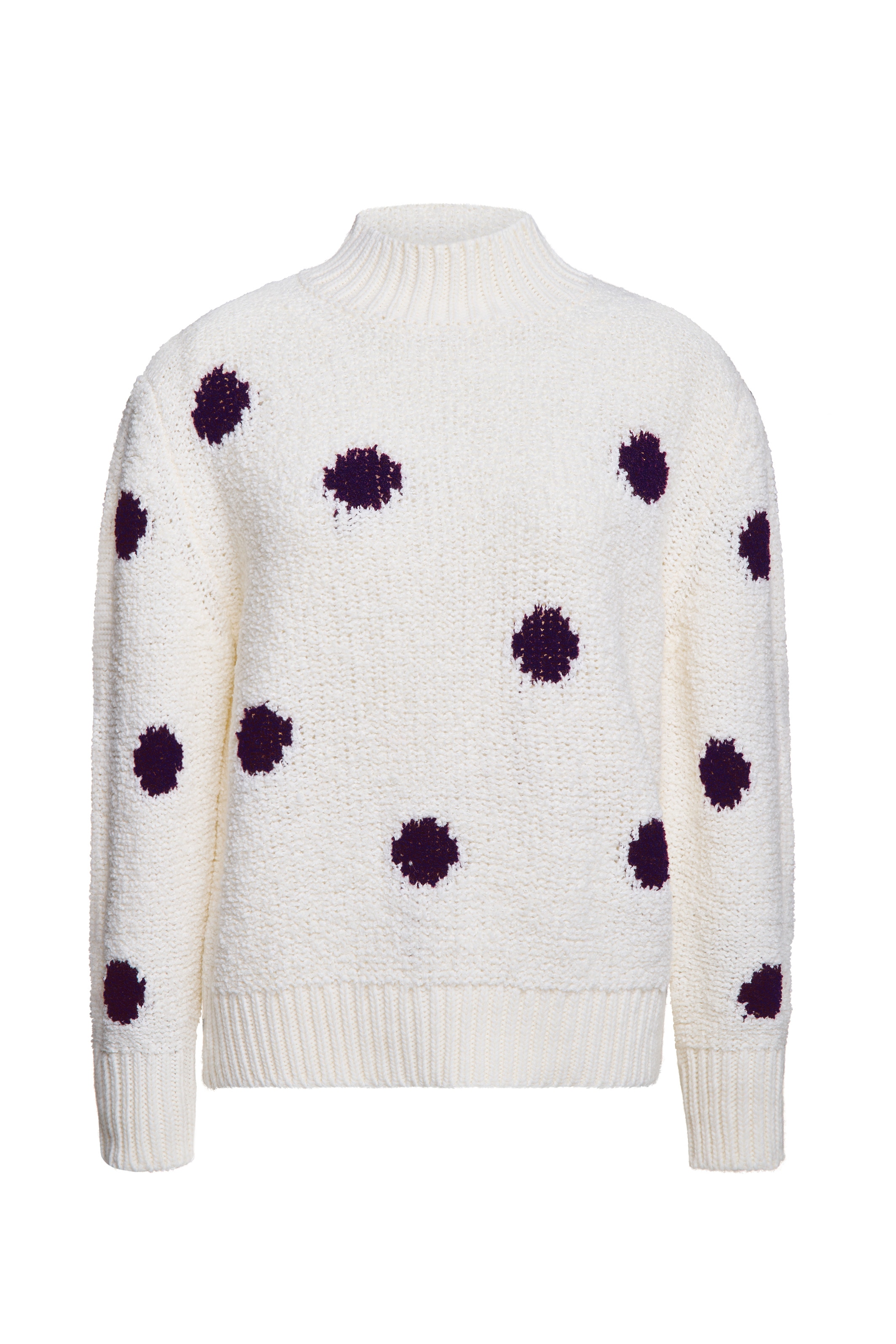 RICHROYAL Strickpullover »Dotted mock neck«, mit großen Tupfen