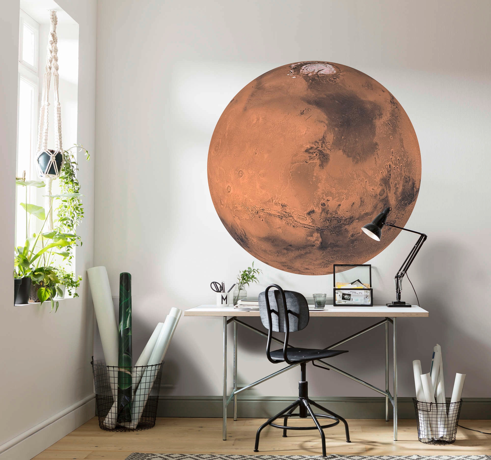 Komar Vliestapete »Vlies selbstklebend - Mars - Größe 125 x 125 cm«, bedruckt, Wohnzimmer, Schlafzimmer
