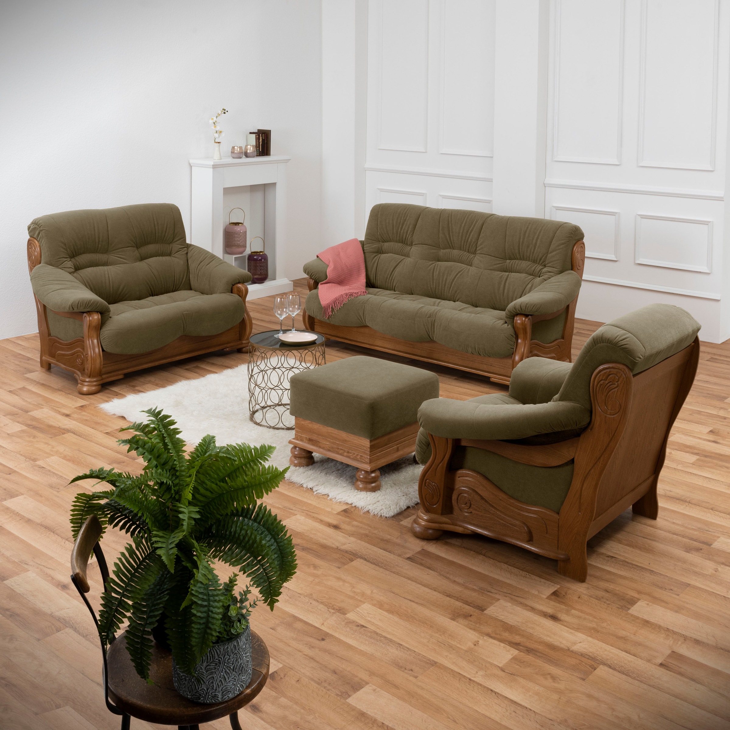Max Winzer® Hocker »Texas«, mit dekorativem Holzgestell