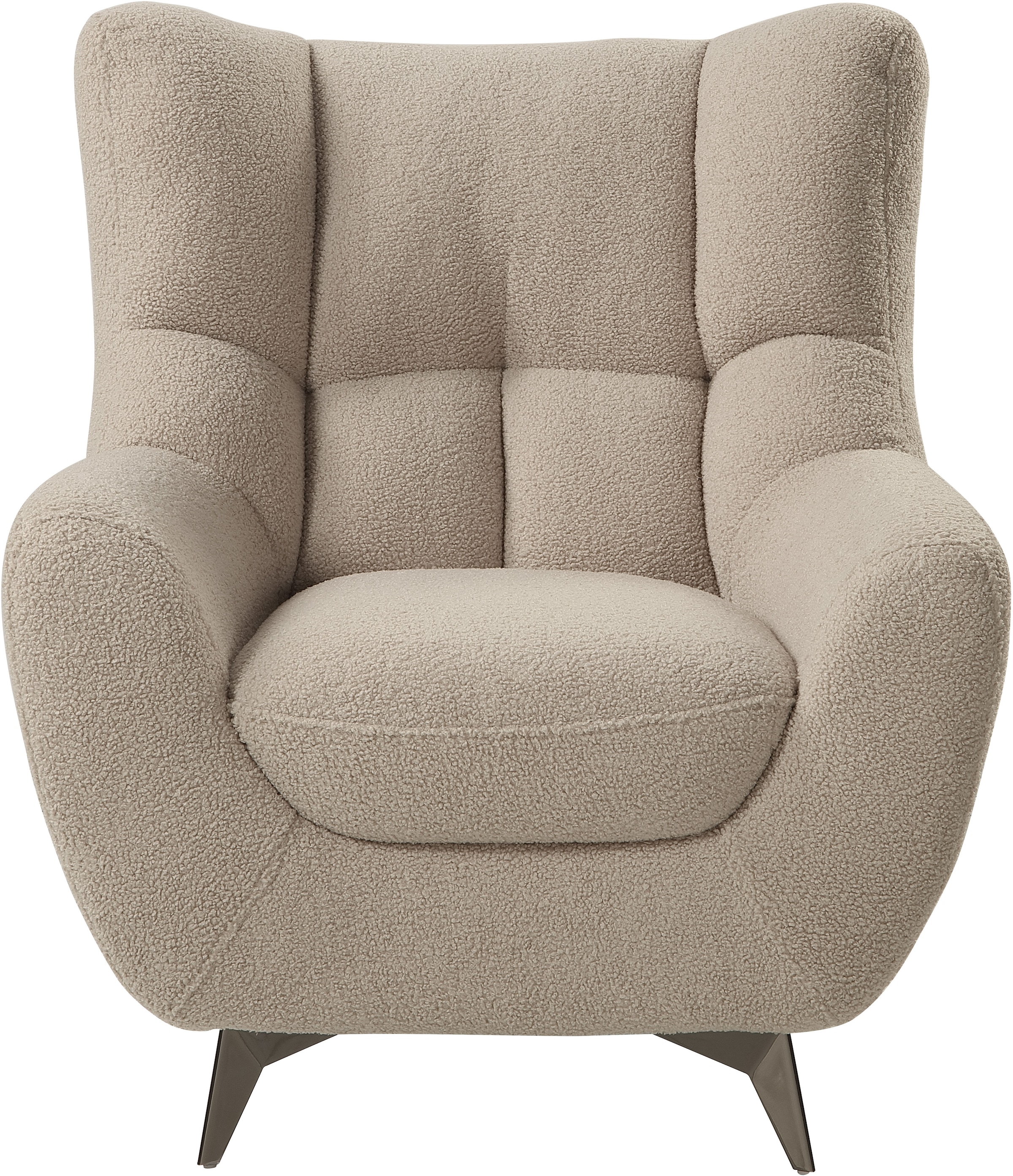 ATLANTIC home collection Sessel »Shawn«, mit Federkern, trendy Bezug mit Teddyoptik