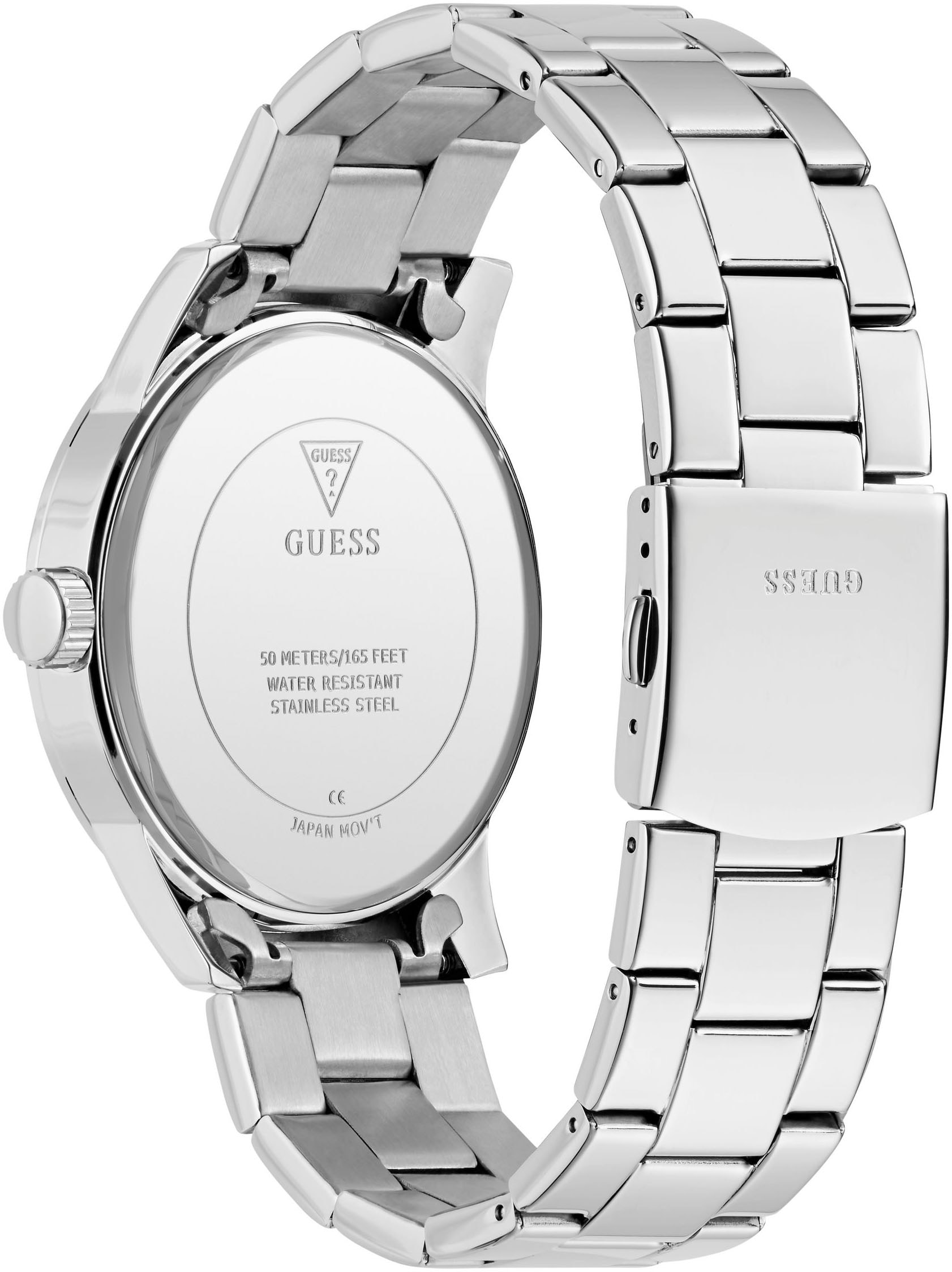 Guess Quarzuhr »COLLEGIATE G« Armbanduhr, Herrenuhr, Edelstahlarmband