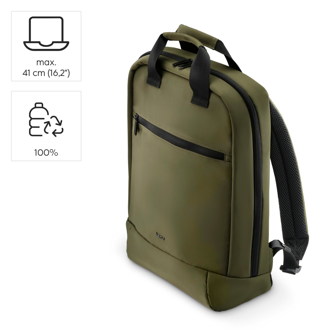 Hama Notebookrucksack »Laptop Rucksack bis 16,2“ (leicht, gepolstert, 3 extra Fächer)«