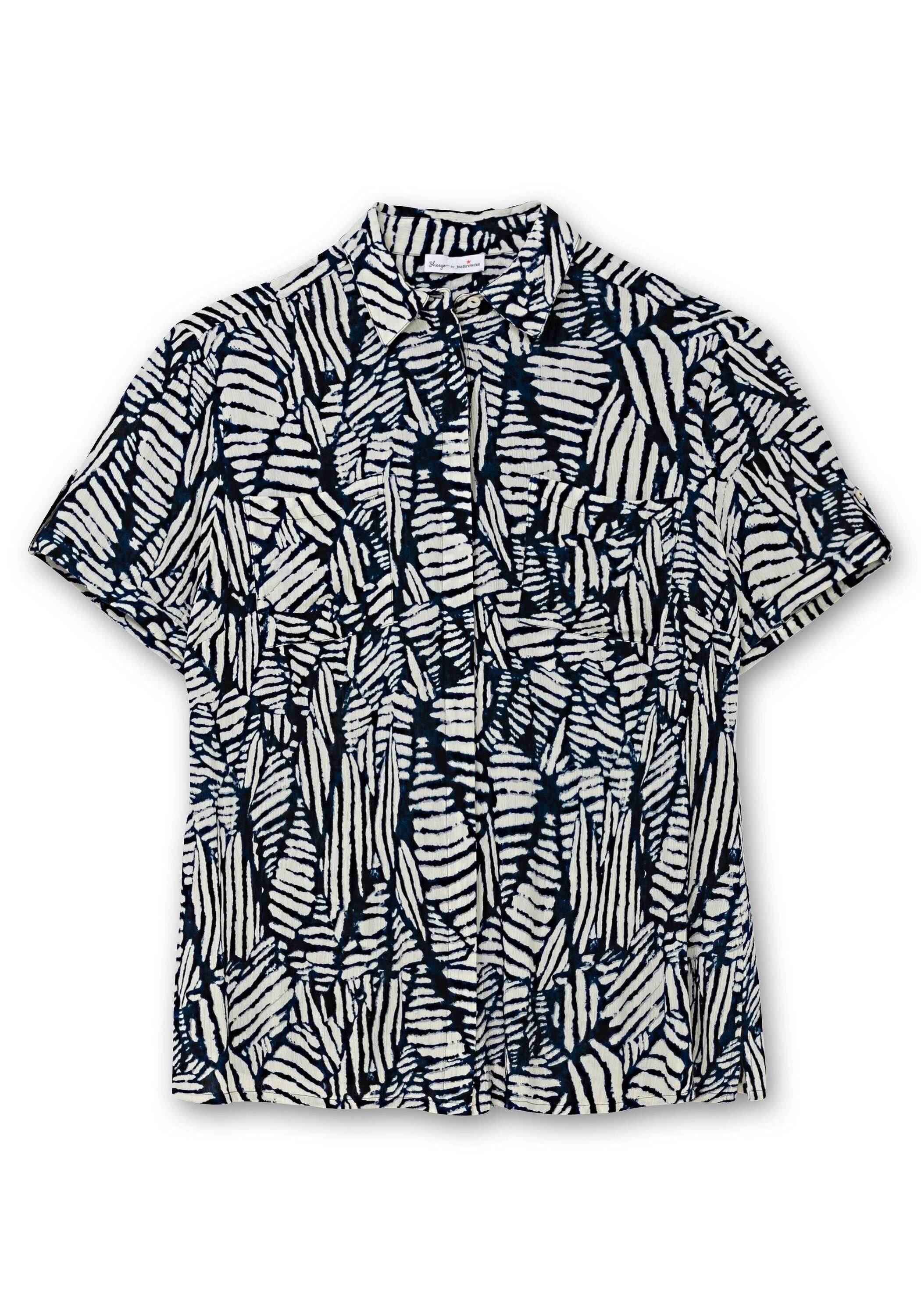 Sheego Kurzarmbluse »Kurzarm-Hemdbluse mit Alloverdruck«
