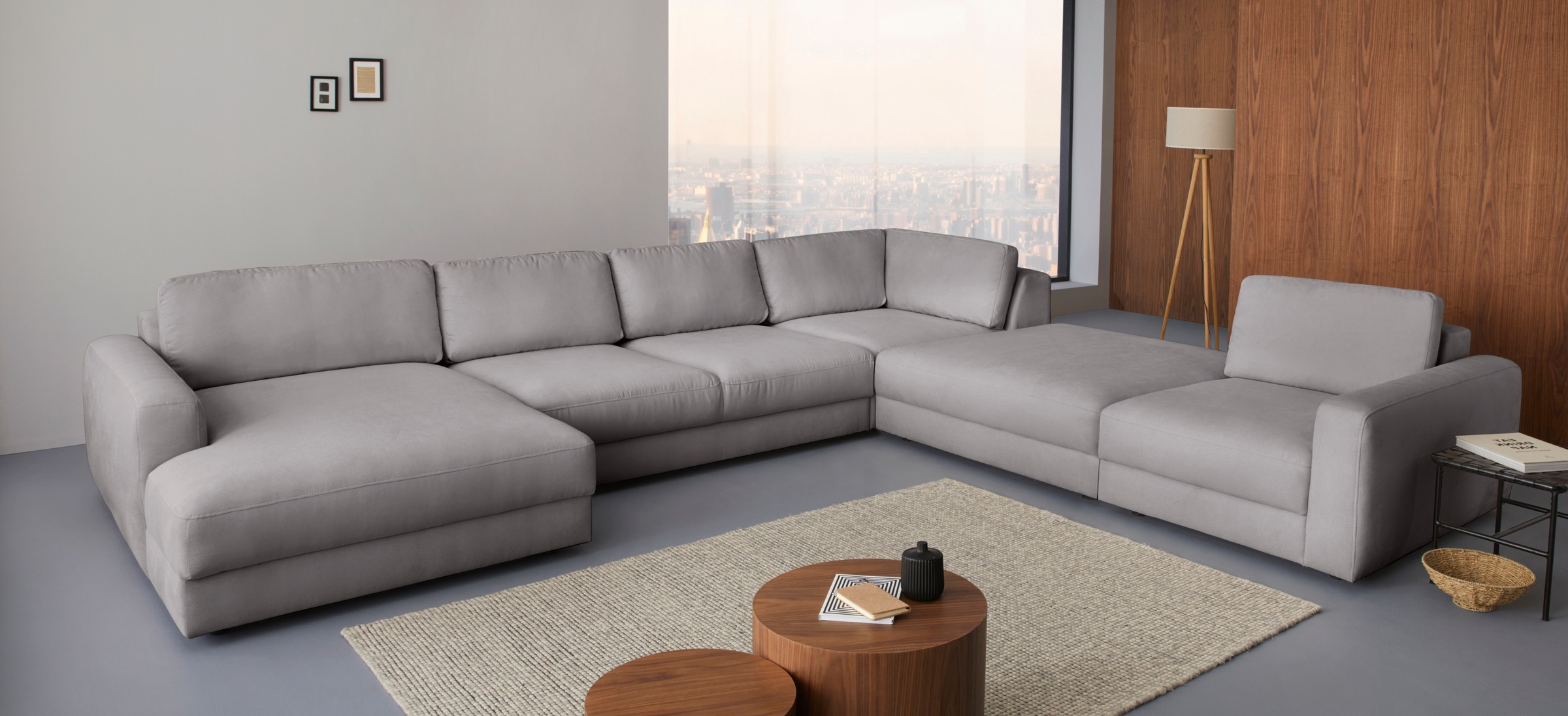 Places of Style Wohnlandschaft »Bloomfield, Mega Polsterecke, Breite 390cm, viel Platz, U-Form«, In verschiedenen Größen bestellbar