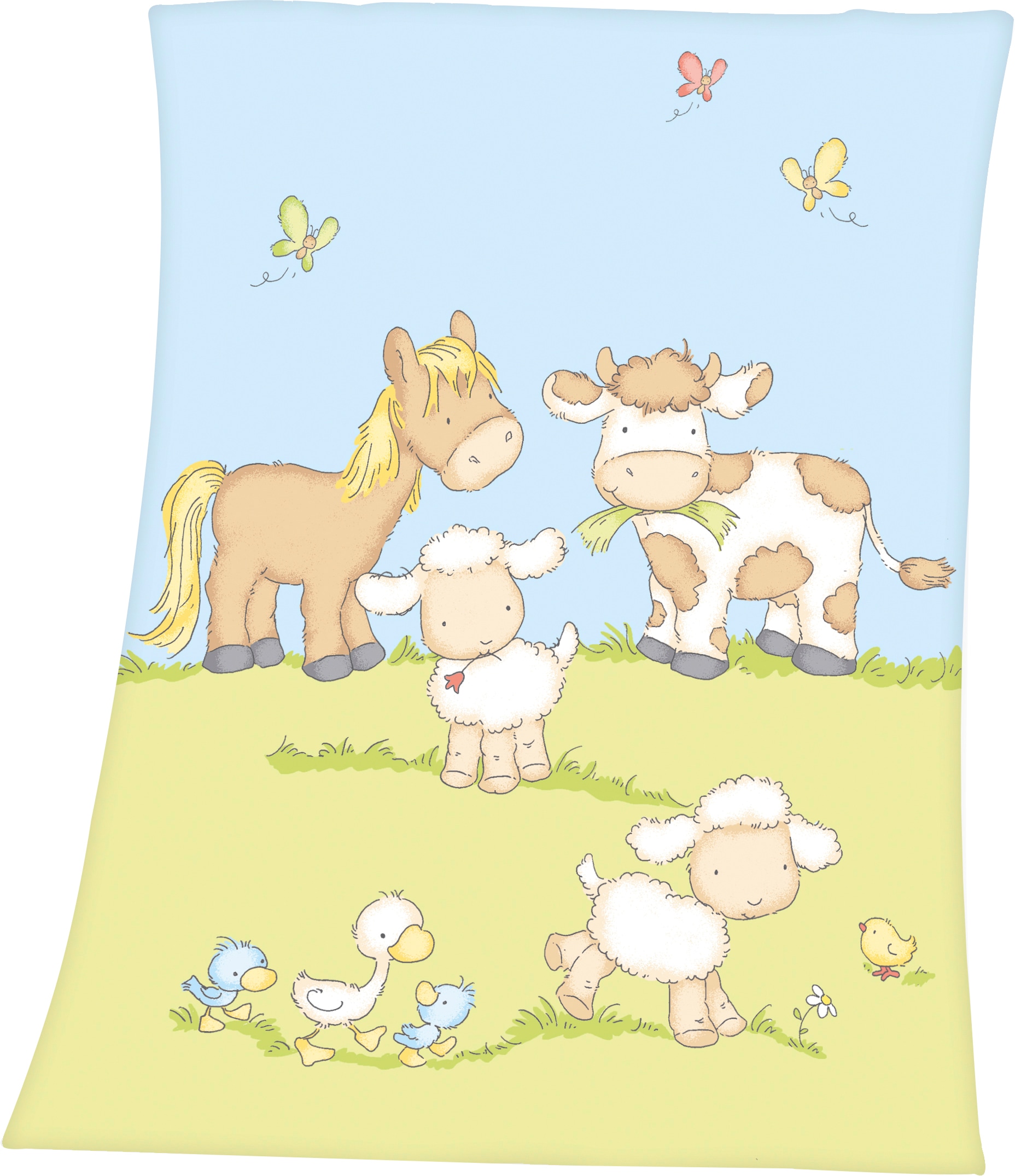 Babydecke »Bauernhoftiere«, mit tollen Tier-Motiven, Kuscheldecke