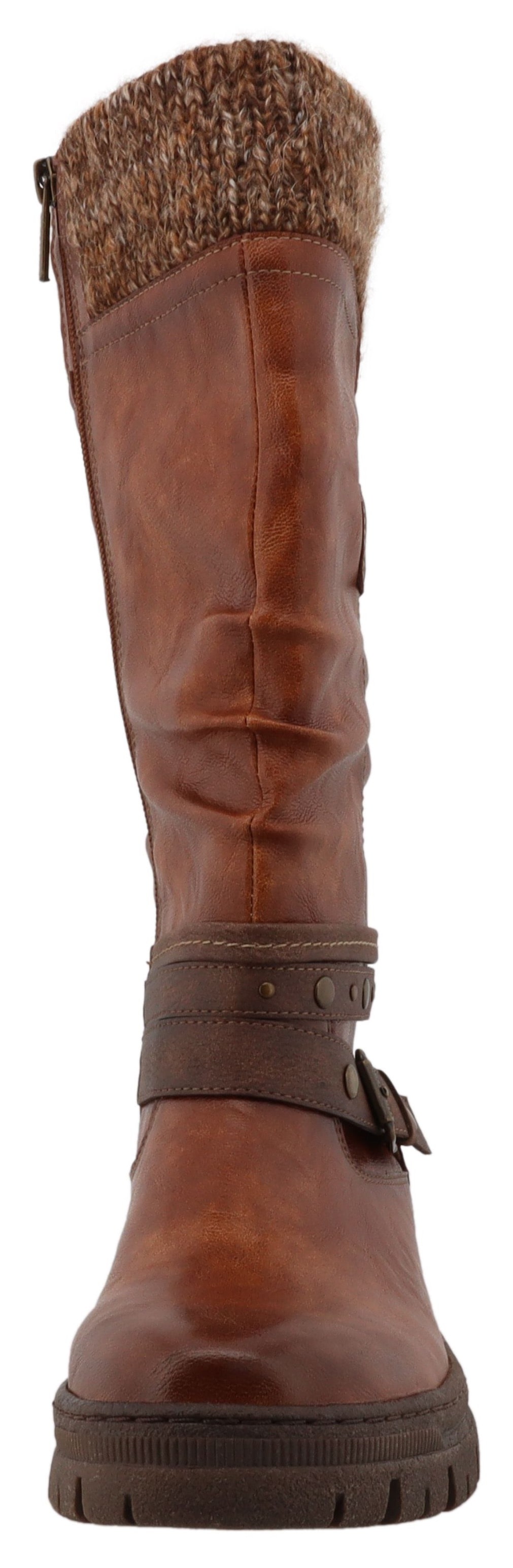 Mustang Shoes Winterstiefel »Tabitha«  Stiefel mit Zierriemchen und Blockabsatz