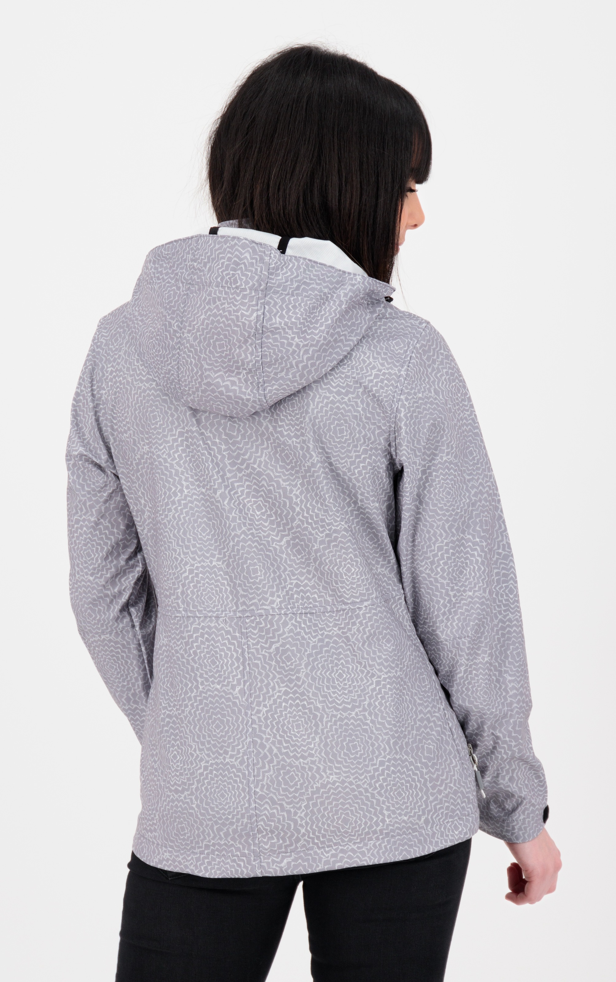 LPO Softshelljacke »SHELBY PEAK II«, leichte Softshelljacke mit All-Over-Print und abnehmbarer Kapuze