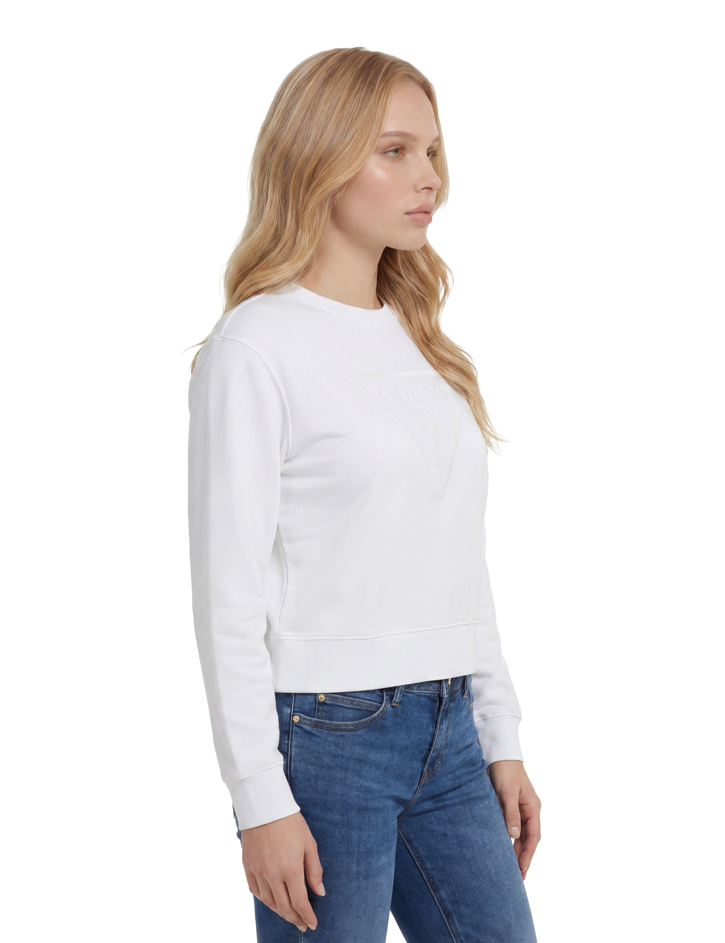 Guess Sweatshirt »NEW CN BASIC TRIANGLE«, mit tonalem Logodruck, Baumwollmix
