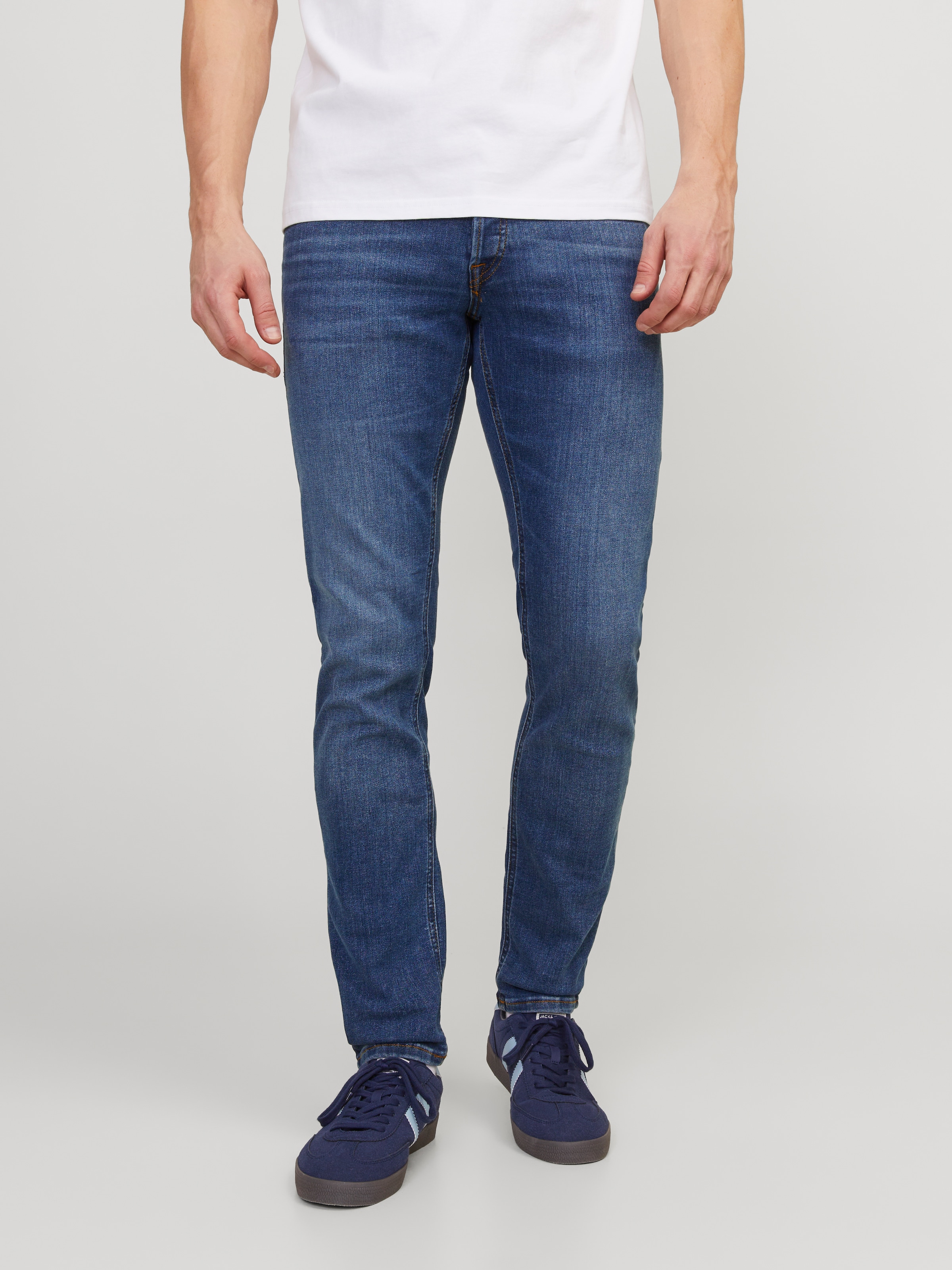Jack & Jones Slim-fit-Jeans »JJIGLENN  Slim-Fit mit Stretch und praktischer 5-Pocket-Form« mit Abriebeffekten