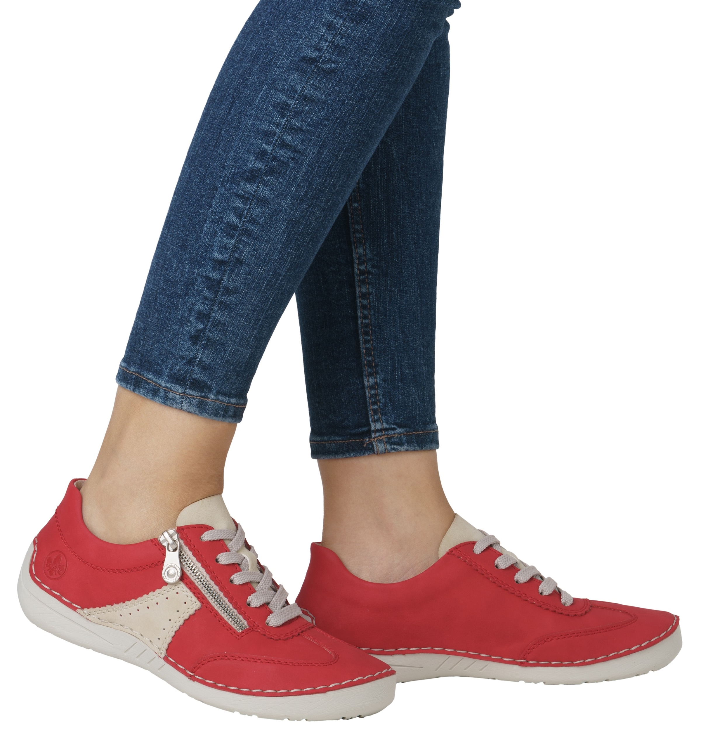 Rieker Sneaker  , Halbschuh, Freizeitschuh, Schnürschuh mit Reißverschluss